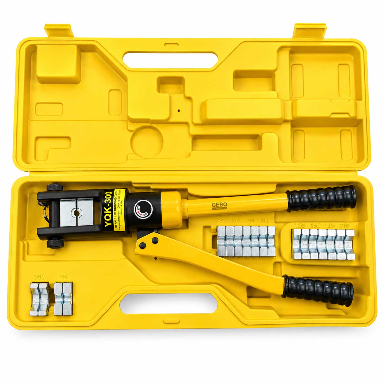 Pinza crimpatrice idraulica manuale , kit-set pressatrice con ganasce intercambiabili da 16–300 mm², 13 tonnellate Gebo Tools