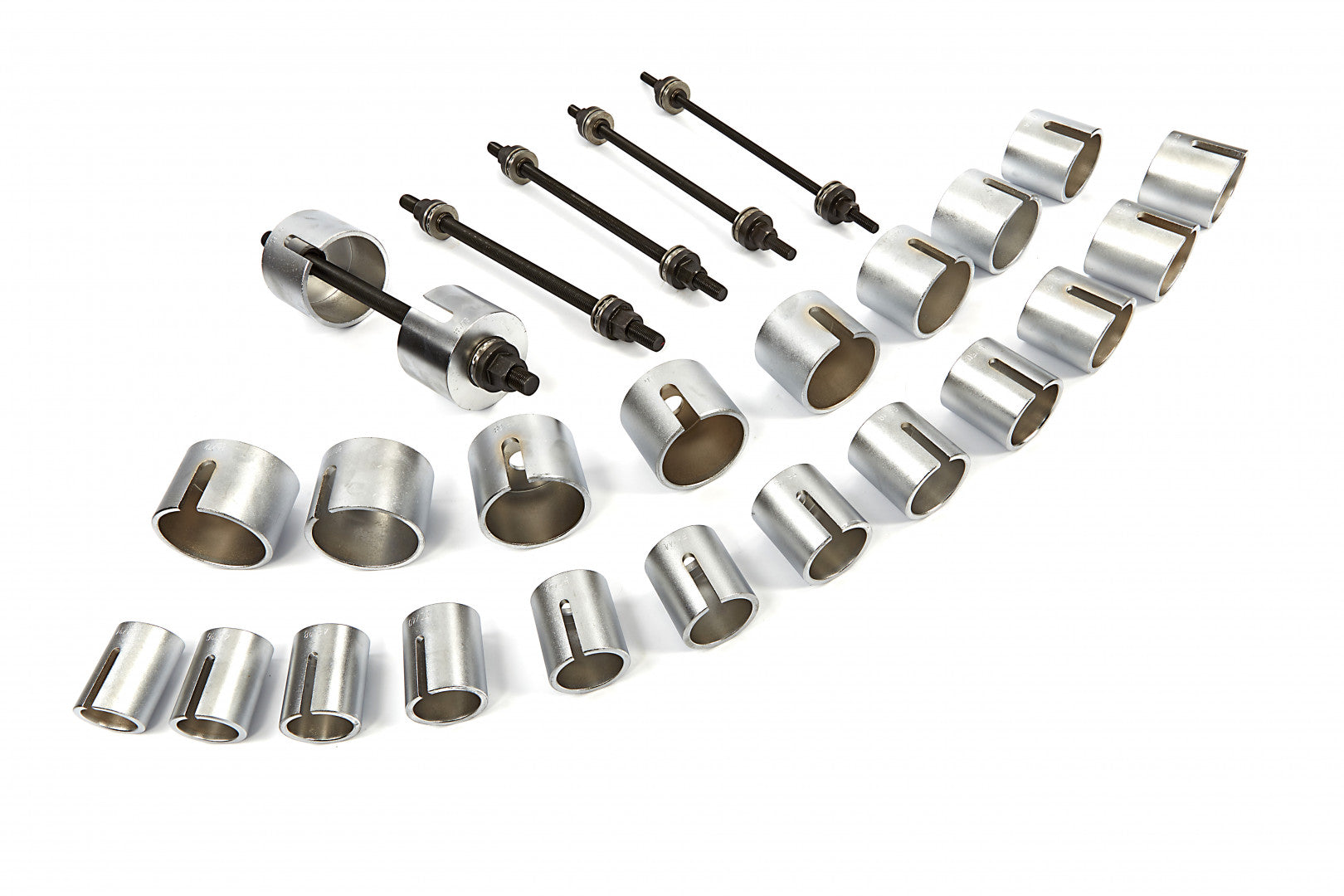 Set estrattore per silent block 34–90 mm e boccole con 22 manicotti di pressatura e 5 mandrini e dadi, kit per rimozione di boccole con cuscinetti di tenuta per auto camion