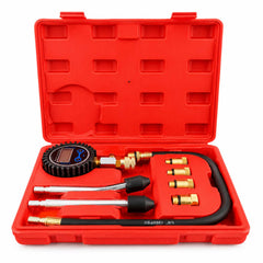 Set-kit tester compressione per motori a benzina e a gas, per auto e camion, con manometro digitale,8 pezzi Gebo Tools