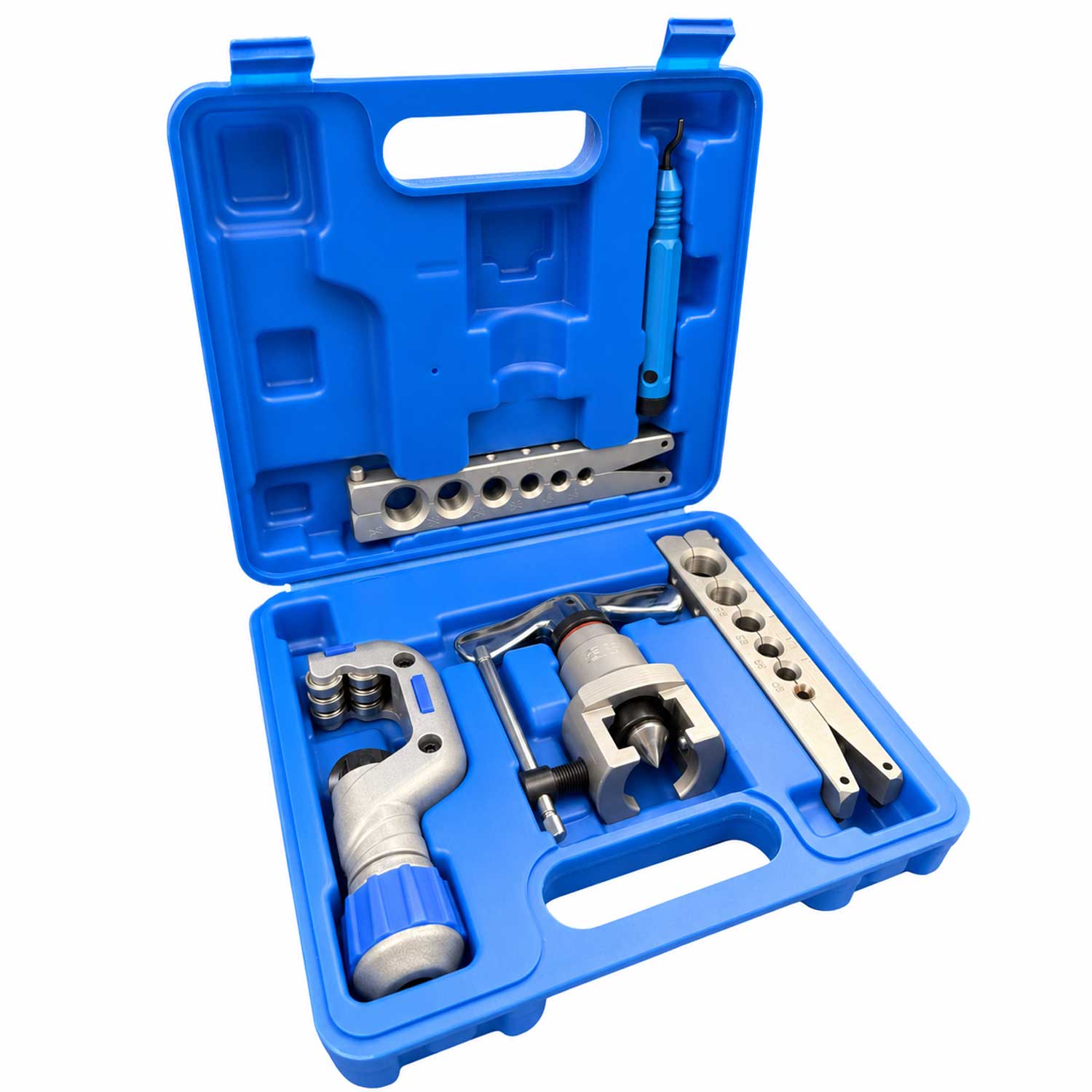 Kit professionale bordatura, svasatura eccentrica e taglio tubi in rame, alluminio e ottone, set di attrezzi per condizionamento,per l'espansione delle tubazioni dei freni auto Gebo Tools