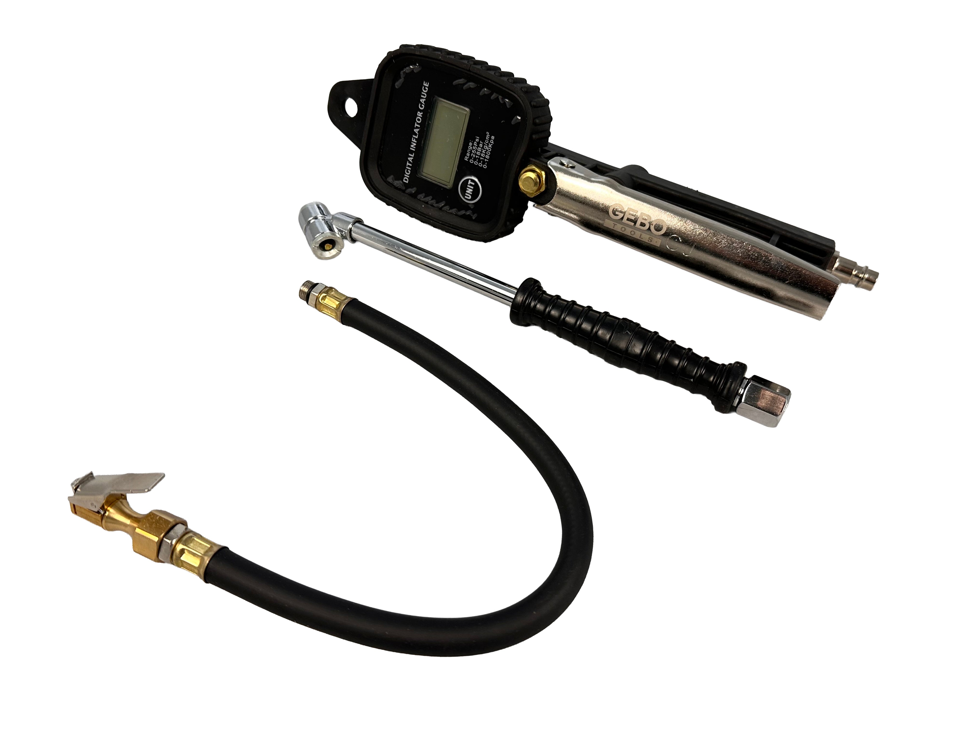 Pistola con manometro digitale per gonfiaggio pneumatici 0-255 PSI Gebo Tools