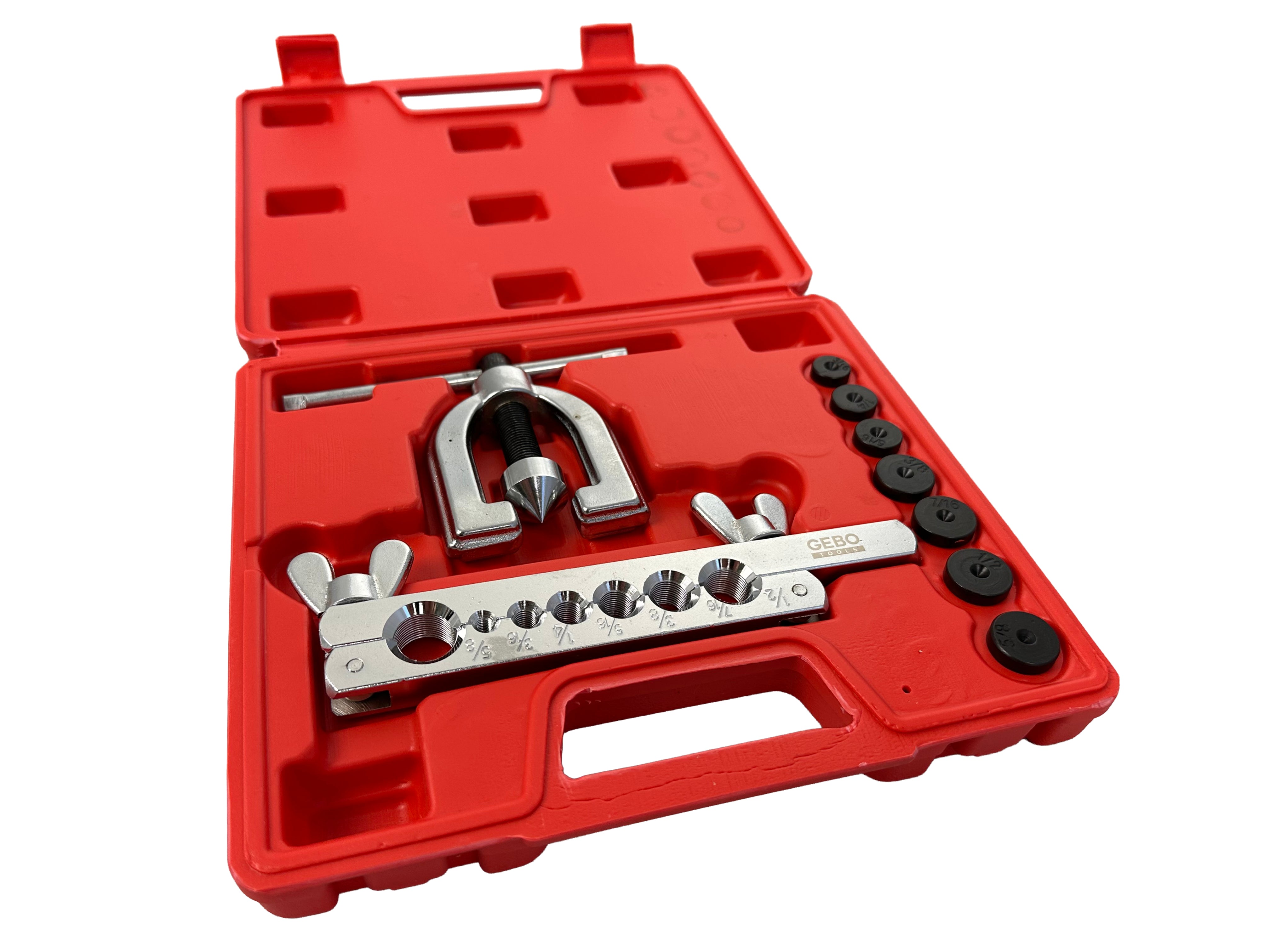 Set per la svasatura tubi e condotte freni , svasatore, cartellatrice per tubi Gebo Tools
