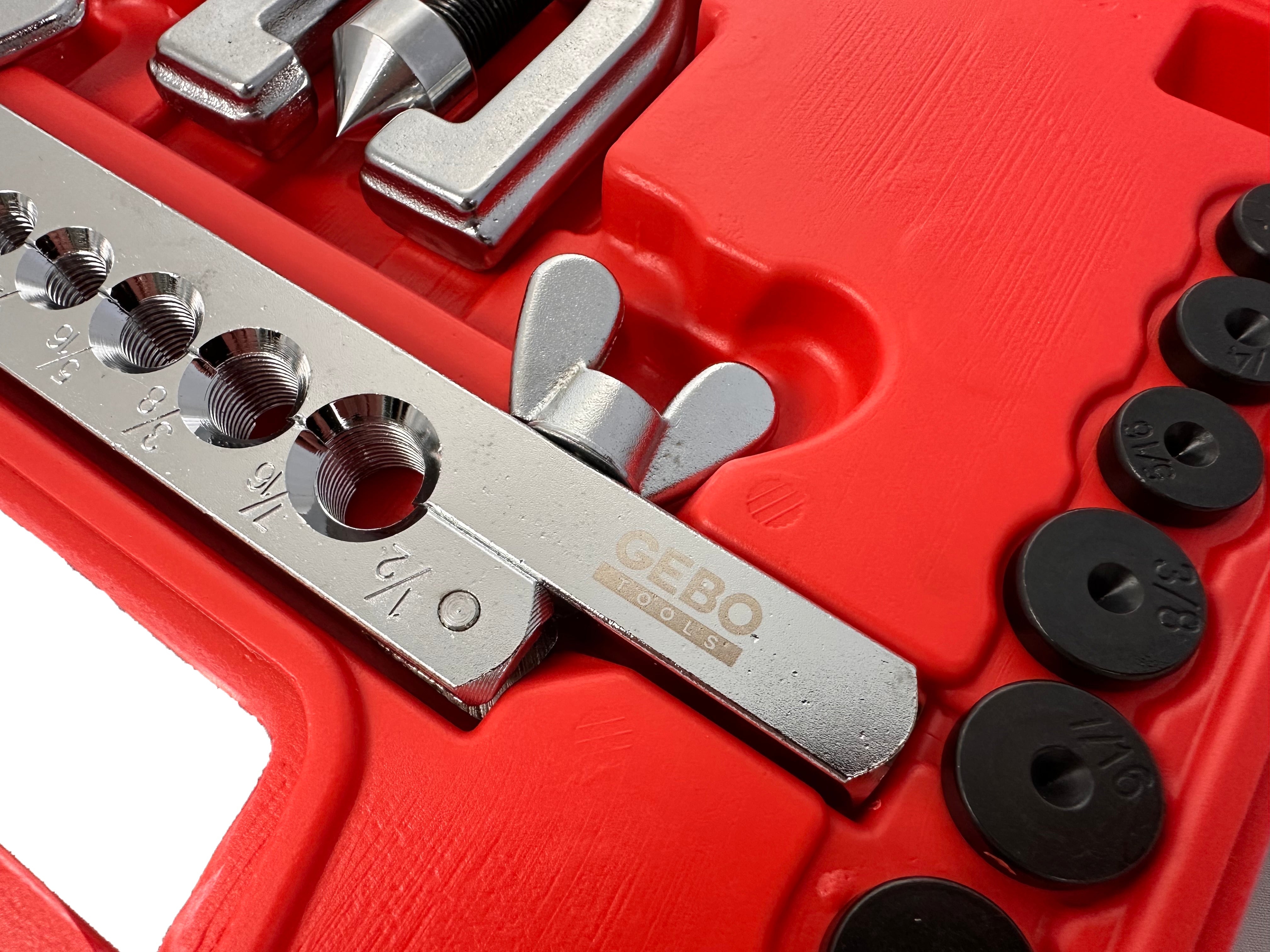 Set per la svasatura tubi e condotte freni , svasatore, cartellatrice per tubi Gebo Tools