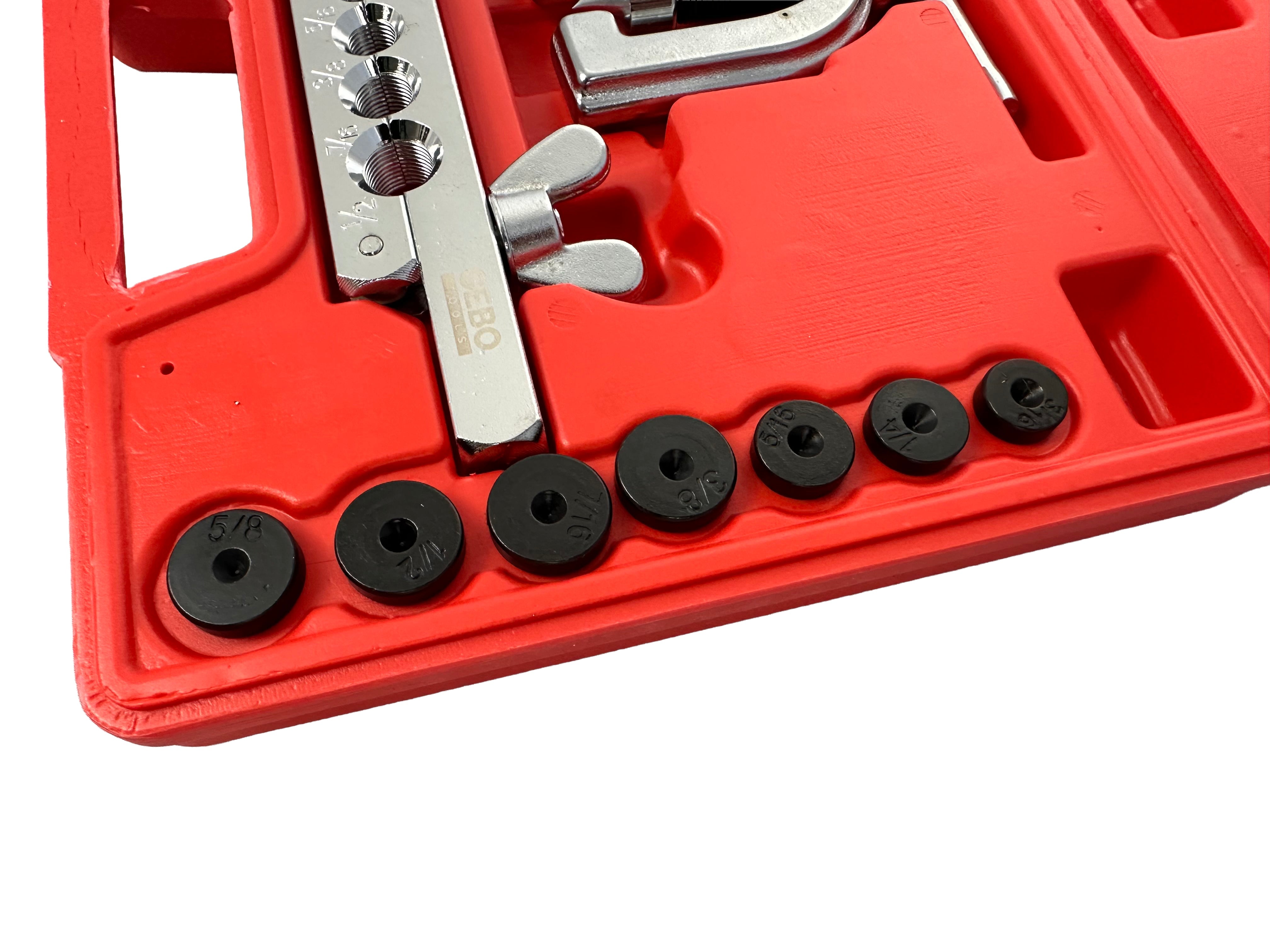 Set per la svasatura tubi e condotte freni , svasatore, cartellatrice per tubi Gebo Tools
