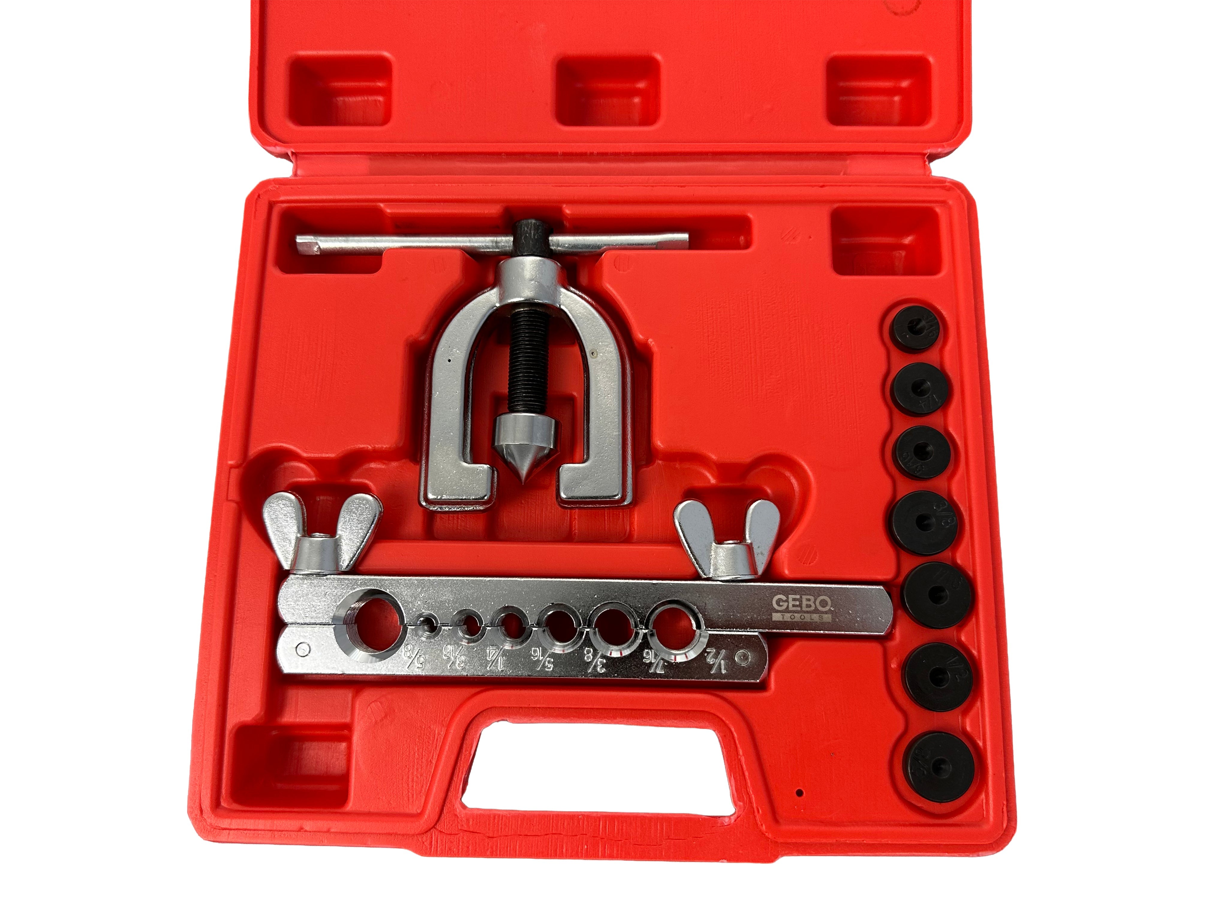 Set per la svasatura tubi e condotte freni , svasatore, cartellatrice per tubi Gebo Tools