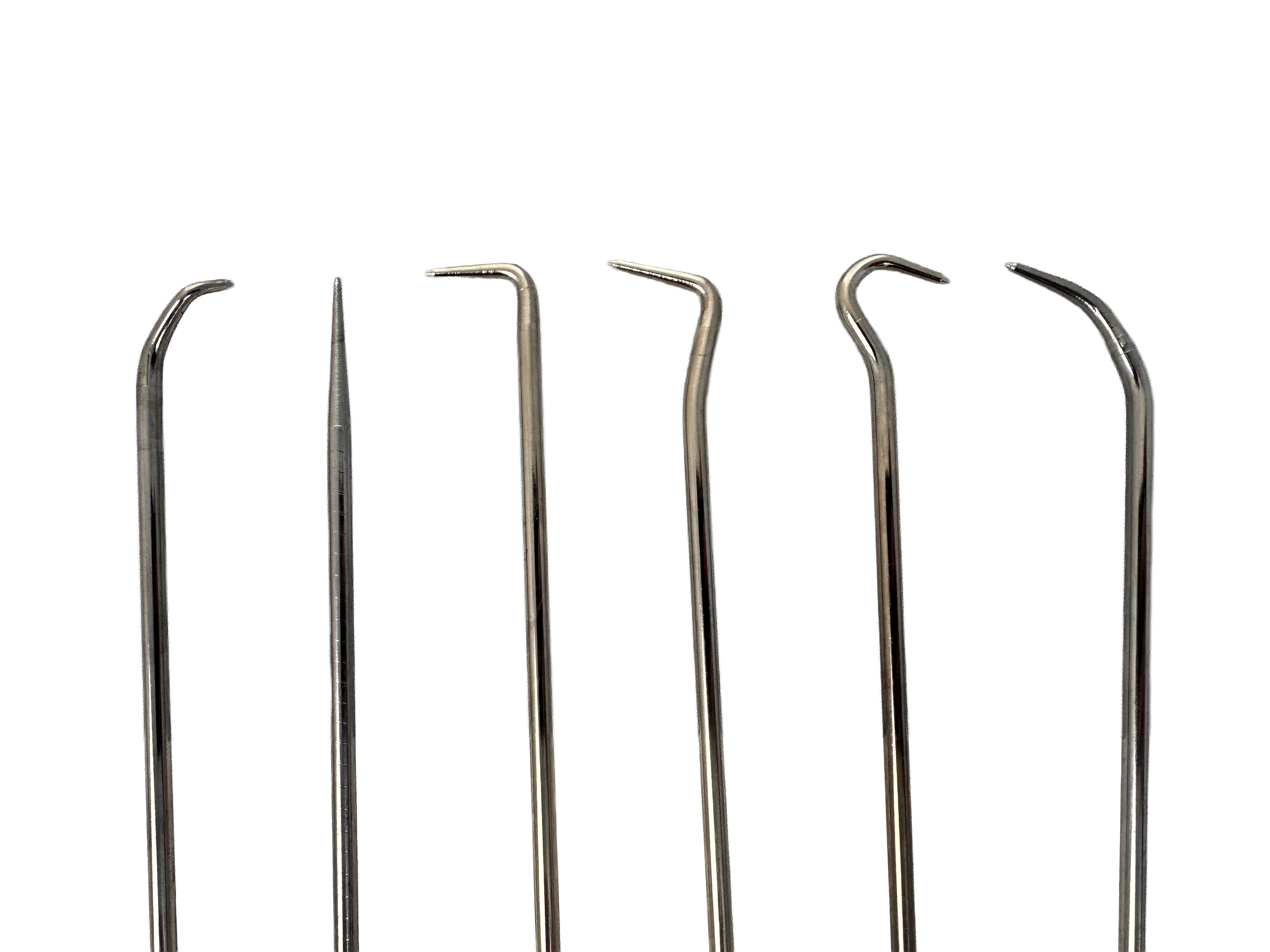 Set di 6 ganci di precisione extra lunghi, per la rimozione di tubi e guarnizioni, strumenti di manutenzione auto ed elettronica, Gebo Tools