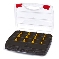 Valigetta in plastica portaminuterie,organizer portautensili, 31.5x25.5x5.5 cm con 12 scomparti fissi