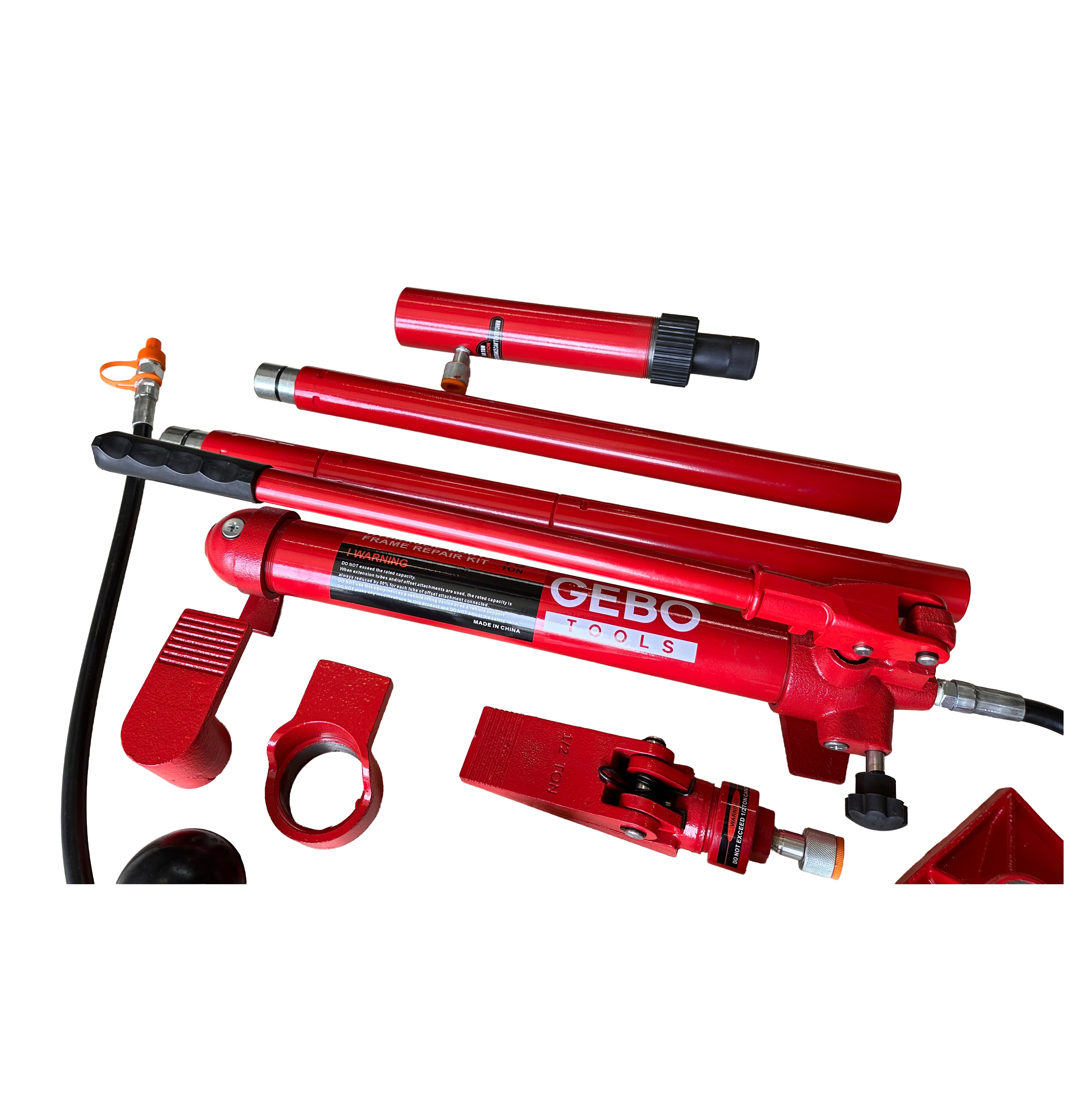 Kit per la raddrizzatura e la rimozione delle ammaccature della carrozzeria, kit per riparazione carrozzeria auto, idraulico, 10 tonnellate, 15 pezzi Gebo Tools