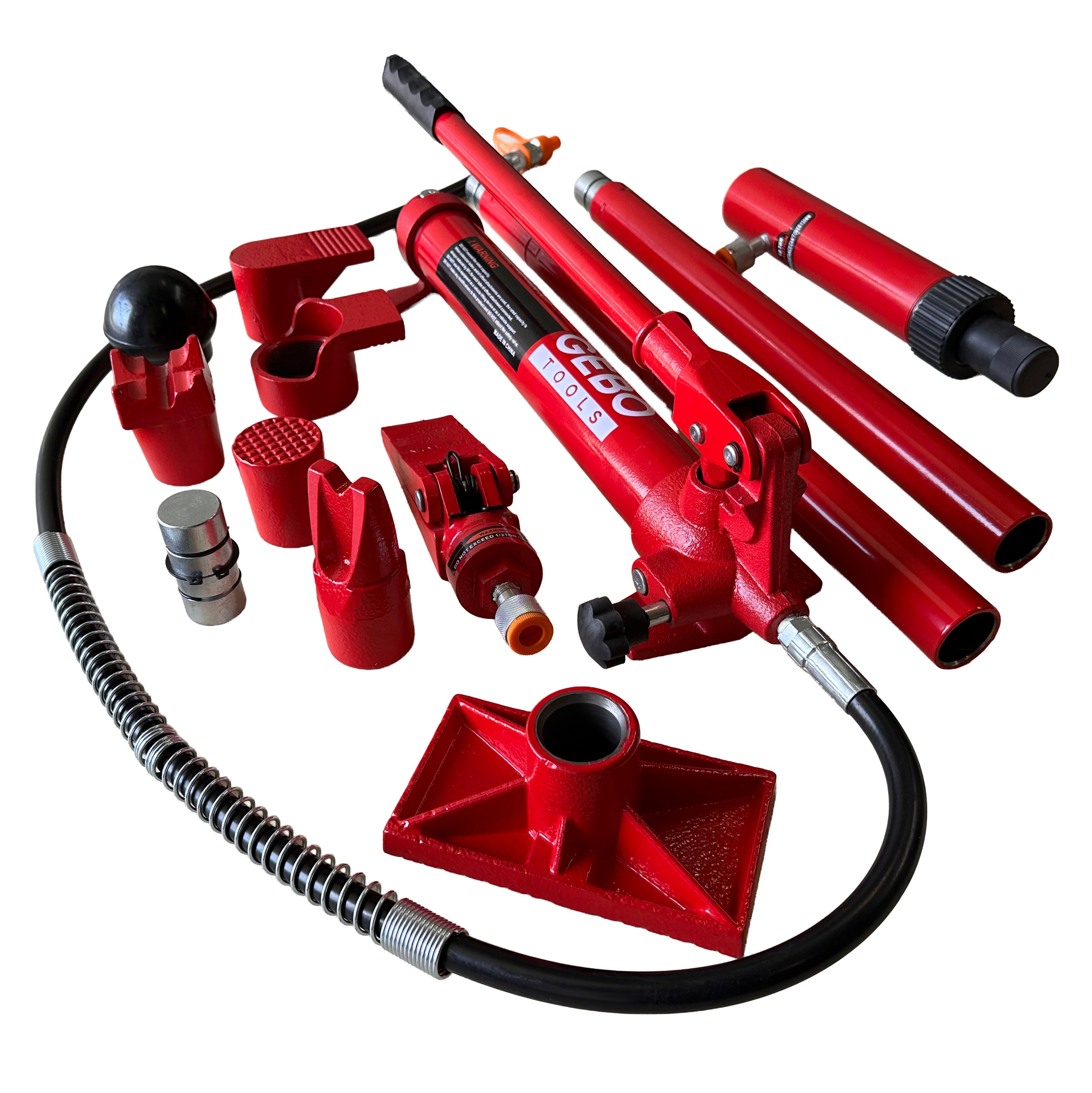 Kit per la raddrizzatura e la rimozione delle ammaccature della carrozzeria, kit per riparazione carrozzeria auto, idraulico, 10 tonnellate, 15 pezzi Gebo Tools