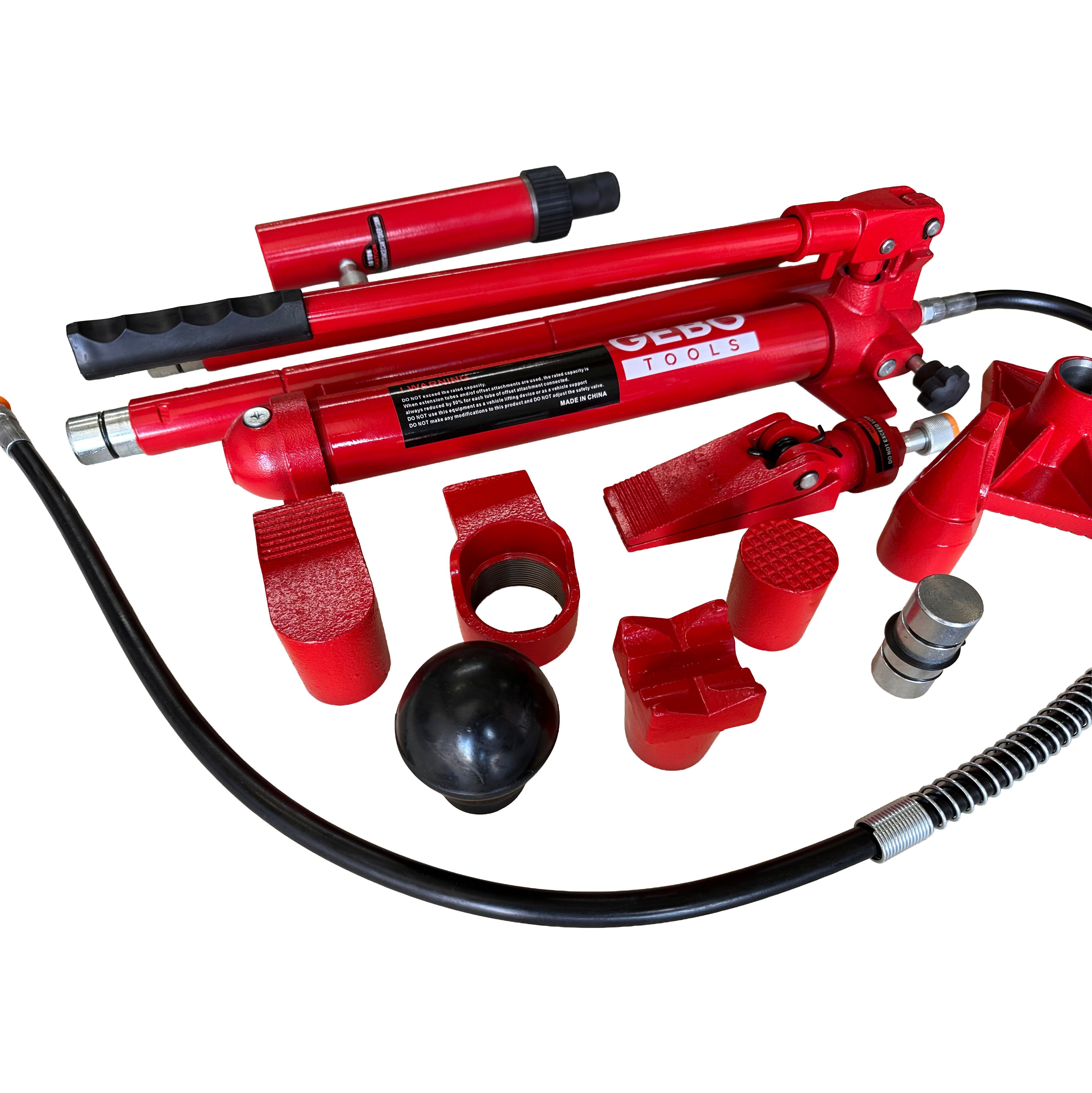 Kit per la raddrizzatura e la rimozione delle ammaccature della carrozzeria, kit per riparazione carrozzeria auto, idraulico, 10 tonnellate, 15 pezzi Gebo Tools