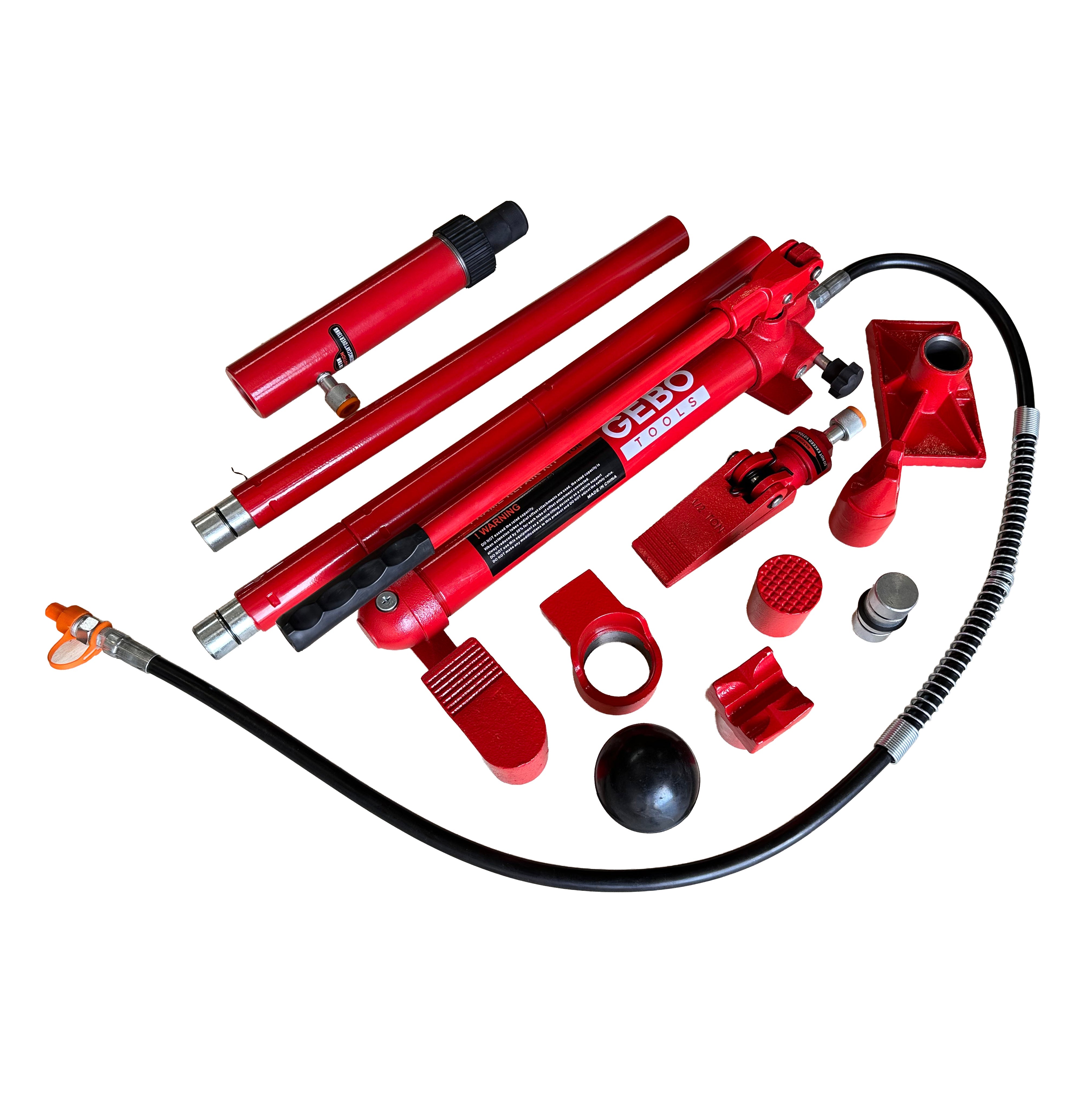 Kit per la raddrizzatura e la rimozione delle ammaccature della carrozzeria, kit per riparazione carrozzeria auto, idraulico, 10 tonnellate, 15 pezzi Gebo Tools