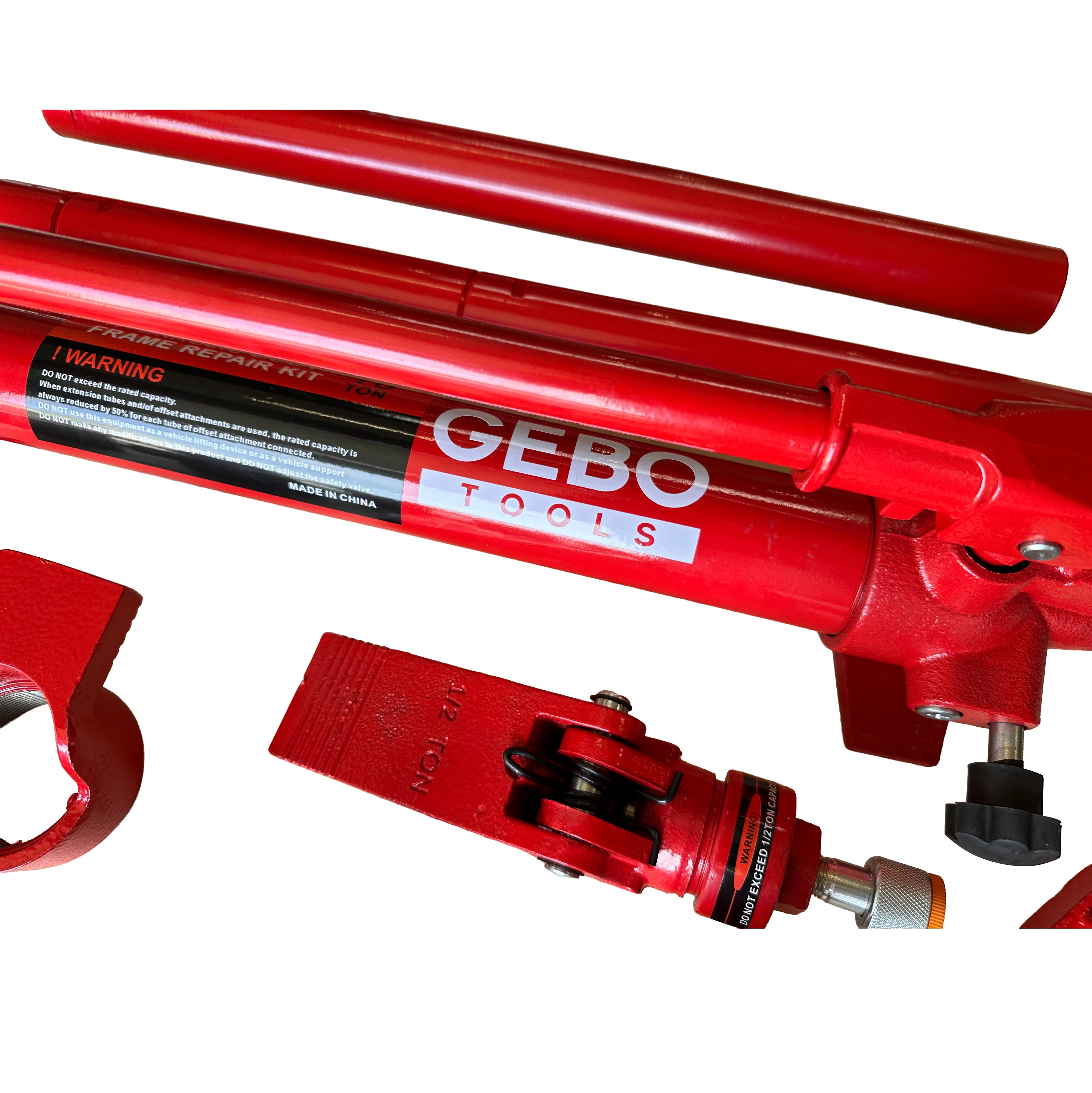 Kit per la raddrizzatura e la rimozione delle ammaccature della carrozzeria, kit per riparazione carrozzeria auto, idraulico, 10 tonnellate, 15 pezzi Gebo Tools