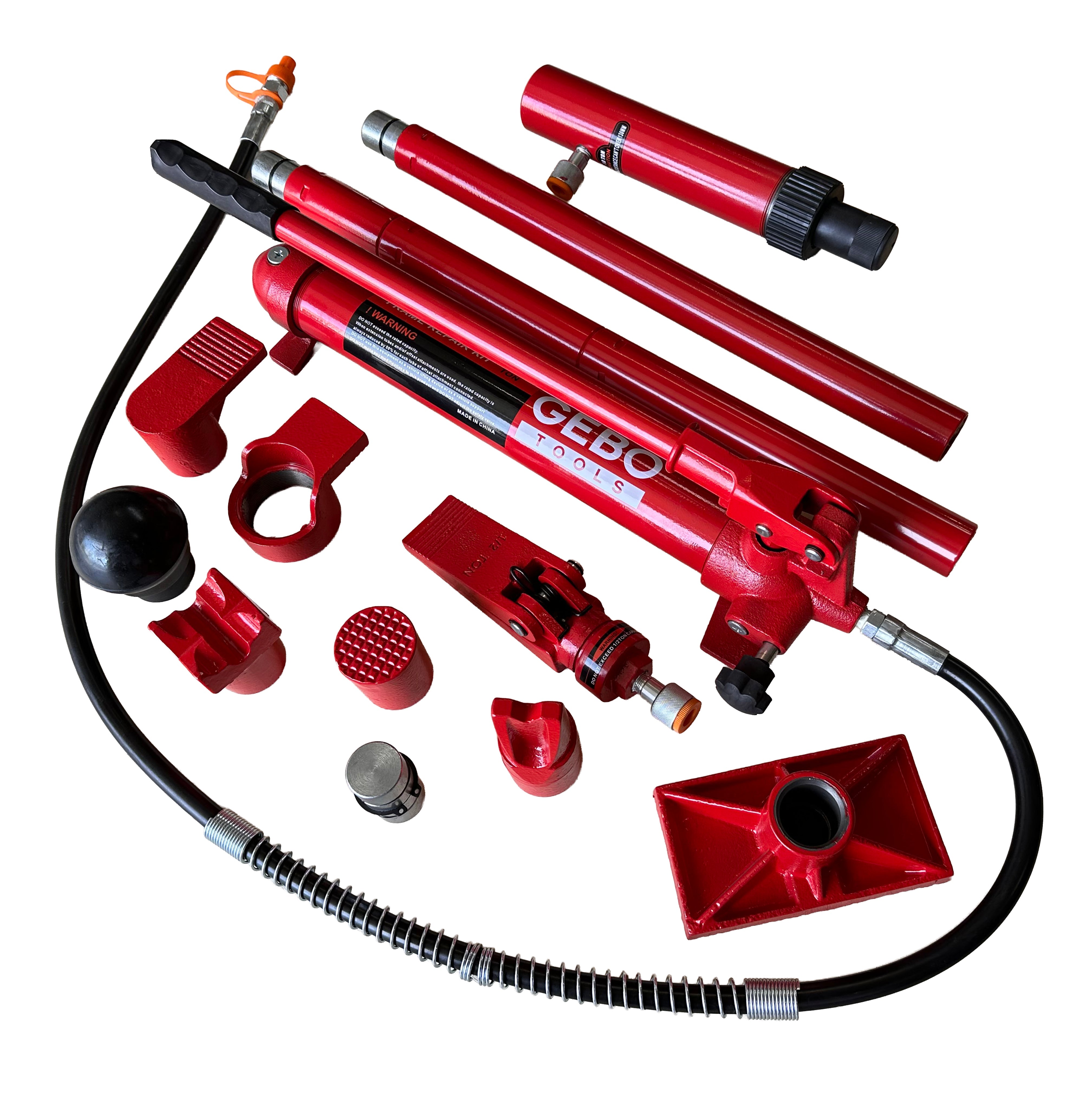 Kit per la raddrizzatura e la rimozione delle ammaccature della carrozzeria, kit per riparazione carrozzeria auto, idraulico, 10 tonnellate, 15 pezzi Gebo Tools