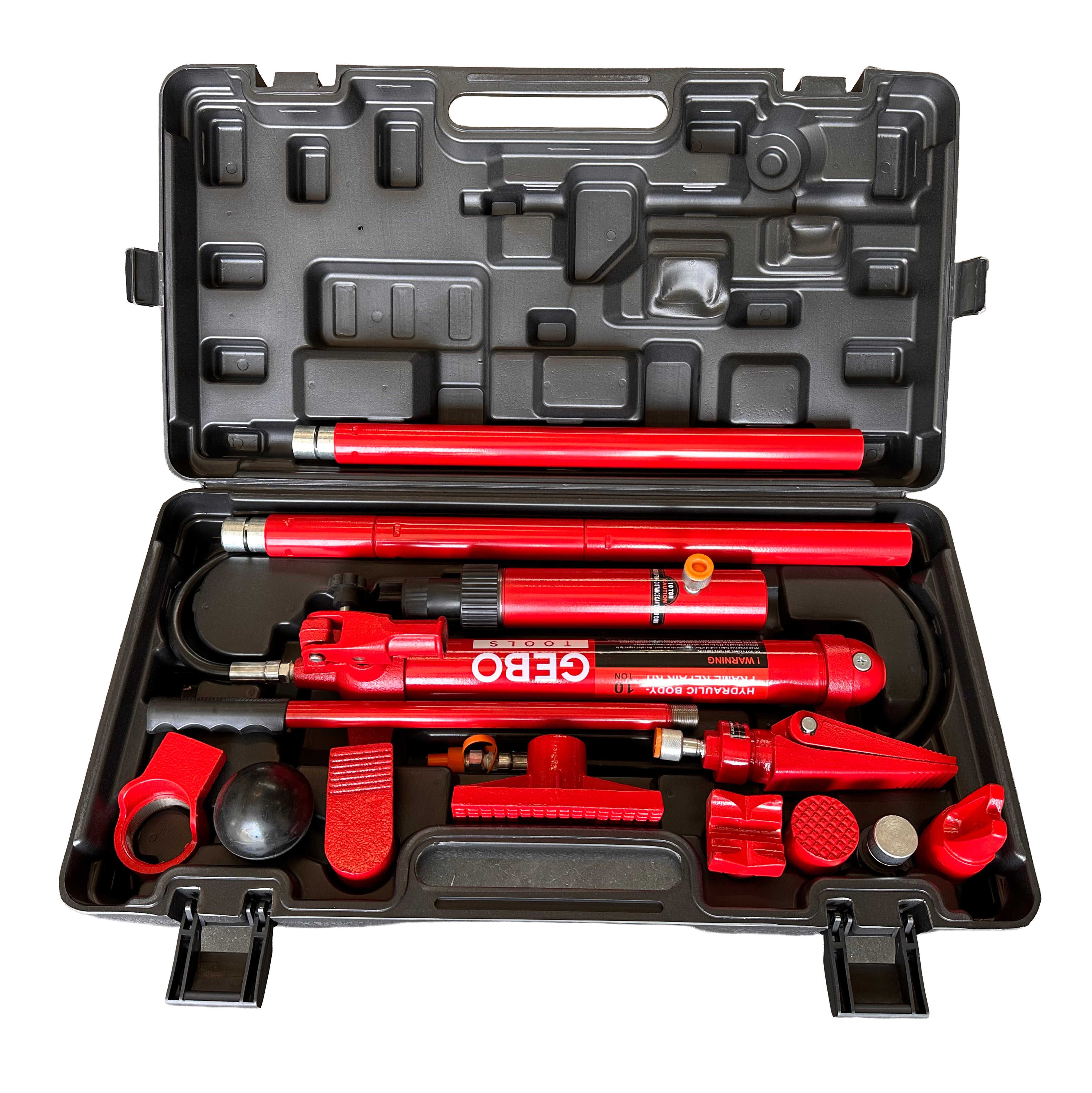 Kit per la raddrizzatura e la rimozione delle ammaccature della carrozzeria, kit per riparazione carrozzeria auto, idraulico, 10 tonnellate, 15 pezzi Gebo Tools