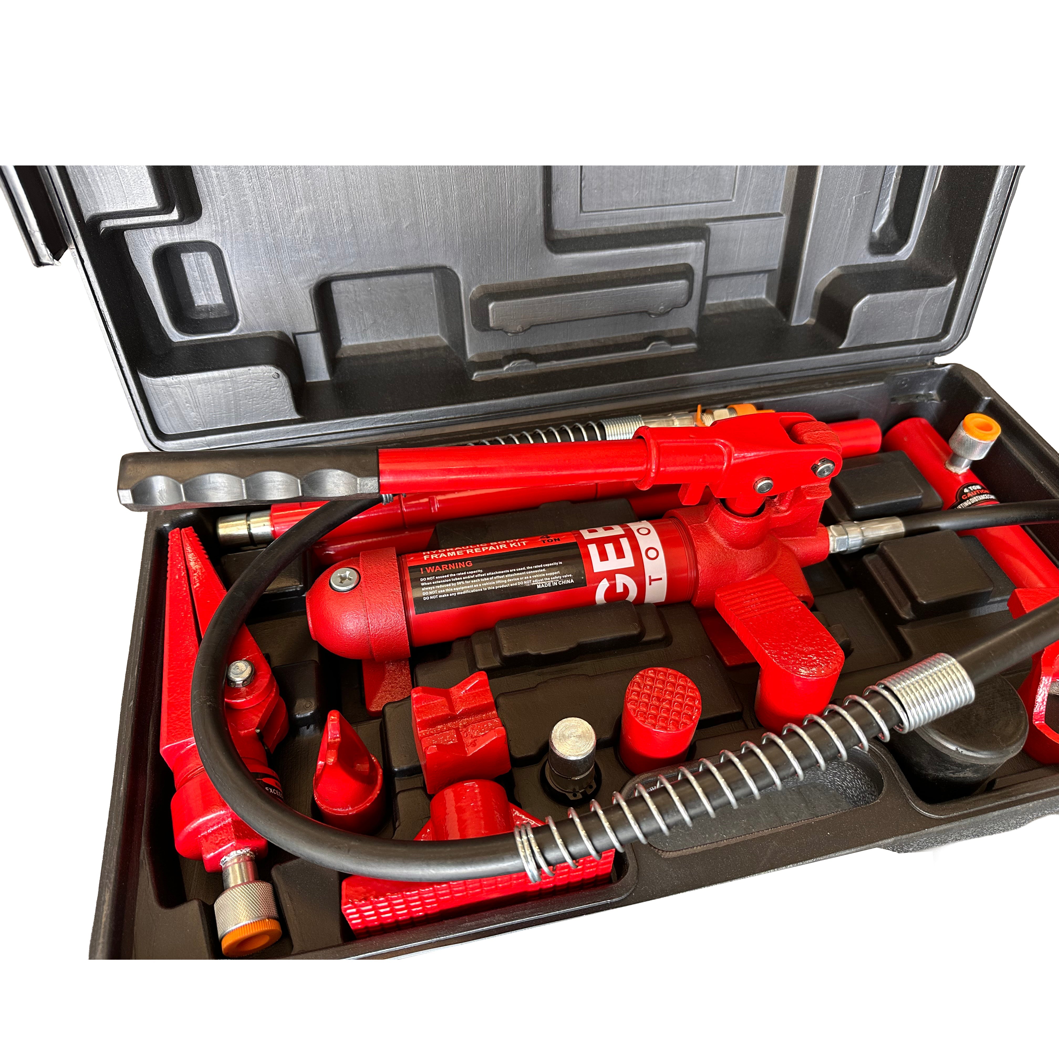 Kit per la raddrizzatura e la rimozione delle ammaccature della carrozzeria, kit per riparazione carrozzeria, idraulico, 4 t, Gebo Tools