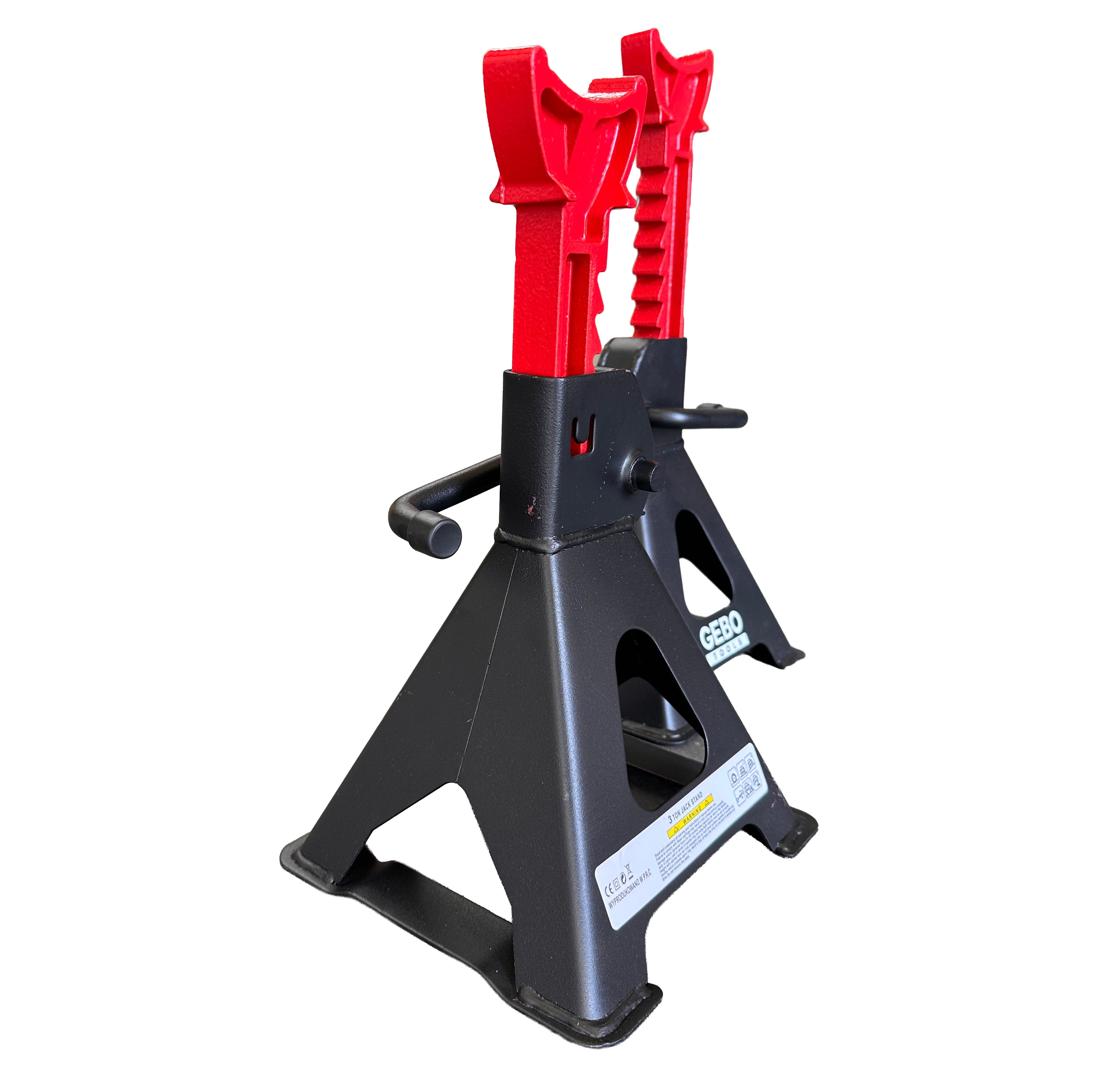 Set di 2 cavalletti auto, cavalletti per carrozzeria, capacità 3 t/coppia, altezza regolabile, coppia di cavalletti per auto, supporti per assale con leva di sicurezza, cavalletti da sostegno officina, fai da te, domestico, garage, moto, Gebo Tools