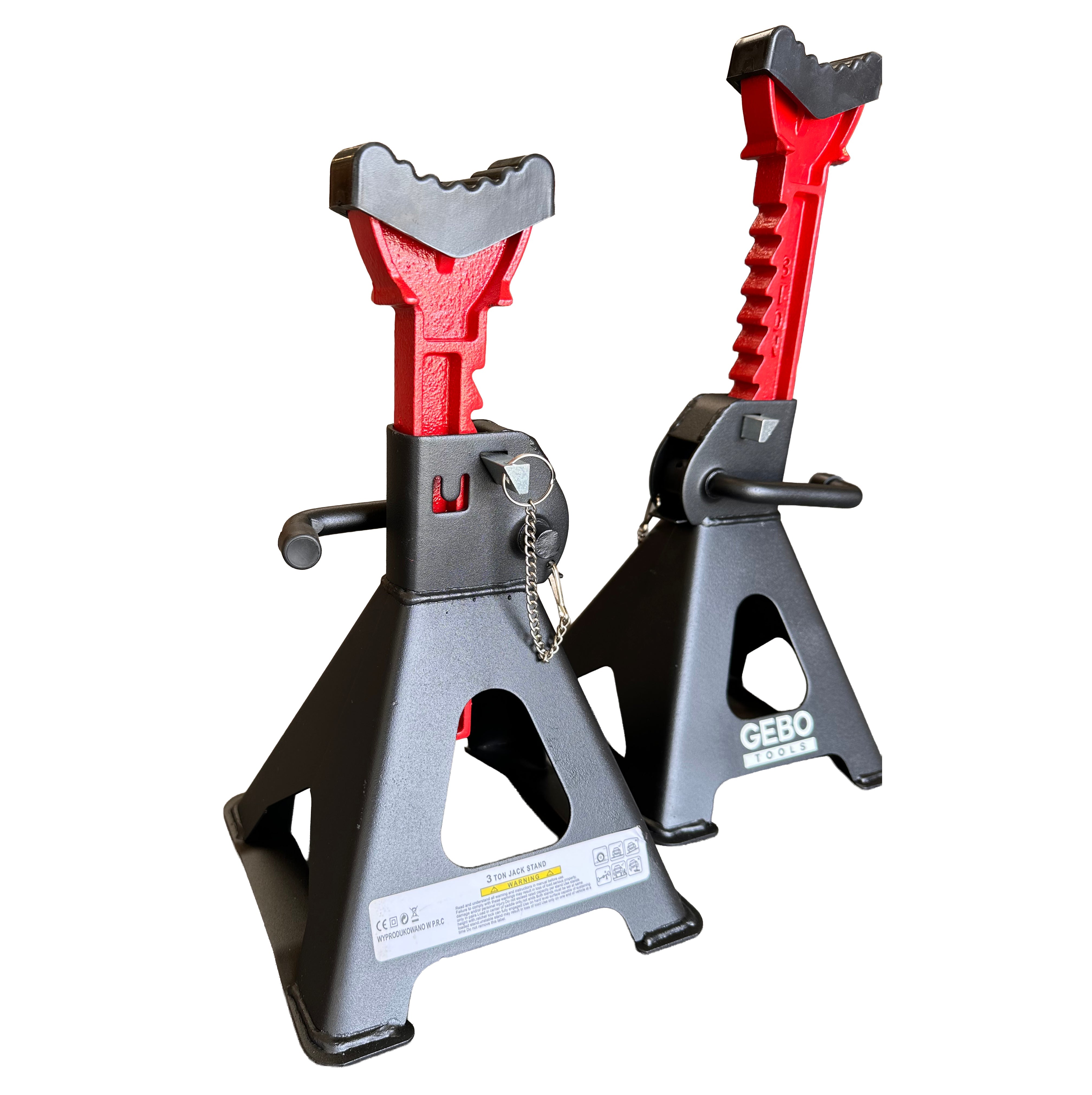 Set di 2 cavalletti auto, cavalletti per carrozzeria, capacità 3 t, altezza regolabile, coppia di cavalletti per auto, supporti per assale con leva di sicurezza, cavalletti da sostegno officina, fai da te, domestico, garage, moto, 29.5-43 cm Gebo Tools