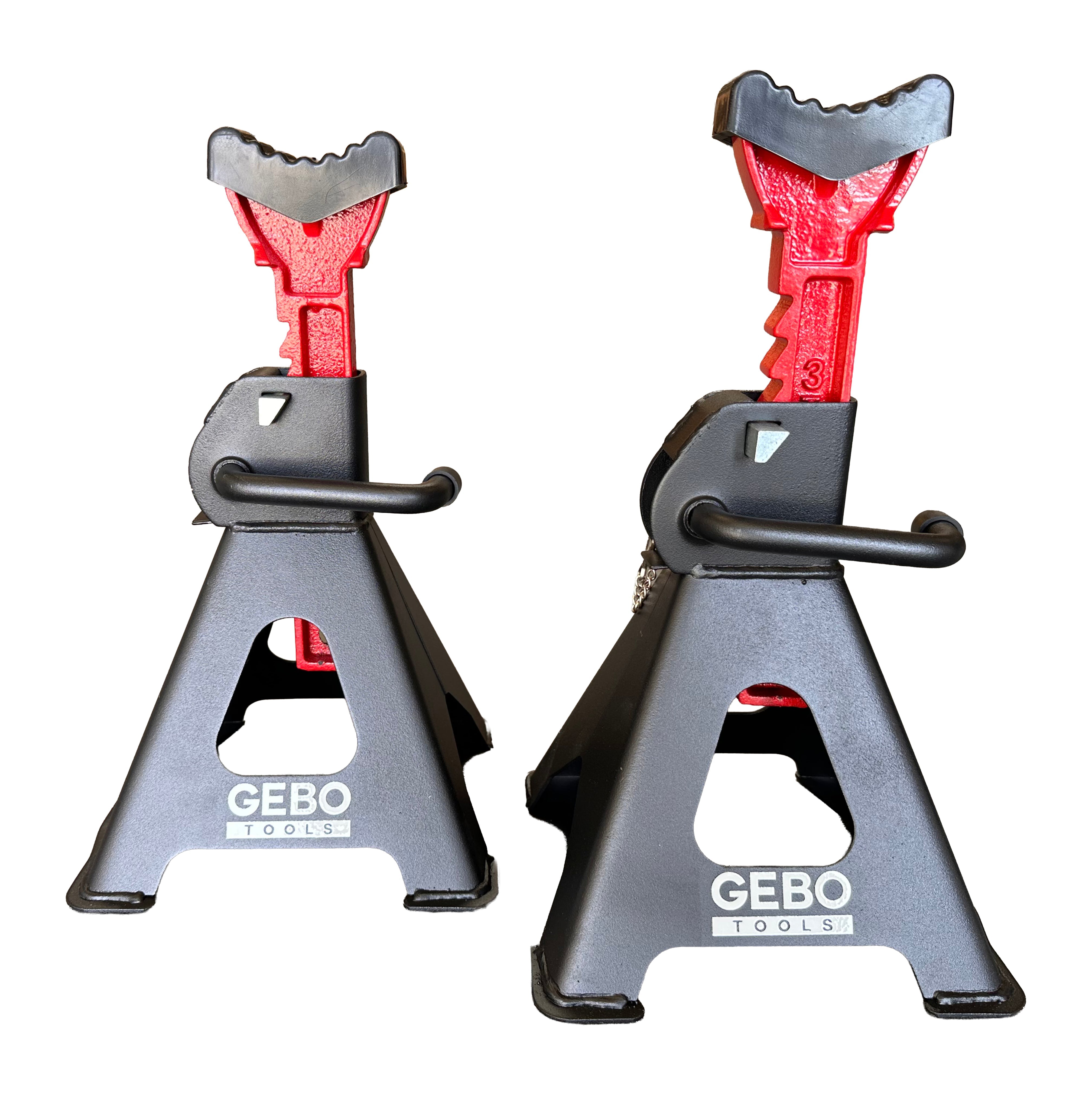 Set di 2 cavalletti auto, cavalletti per carrozzeria, capacità 3 t, altezza regolabile, coppia di cavalletti per auto, supporti per assale con leva di sicurezza, cavalletti da sostegno officina, fai da te, domestico, garage, moto, 29.5-43 cm Gebo Tools