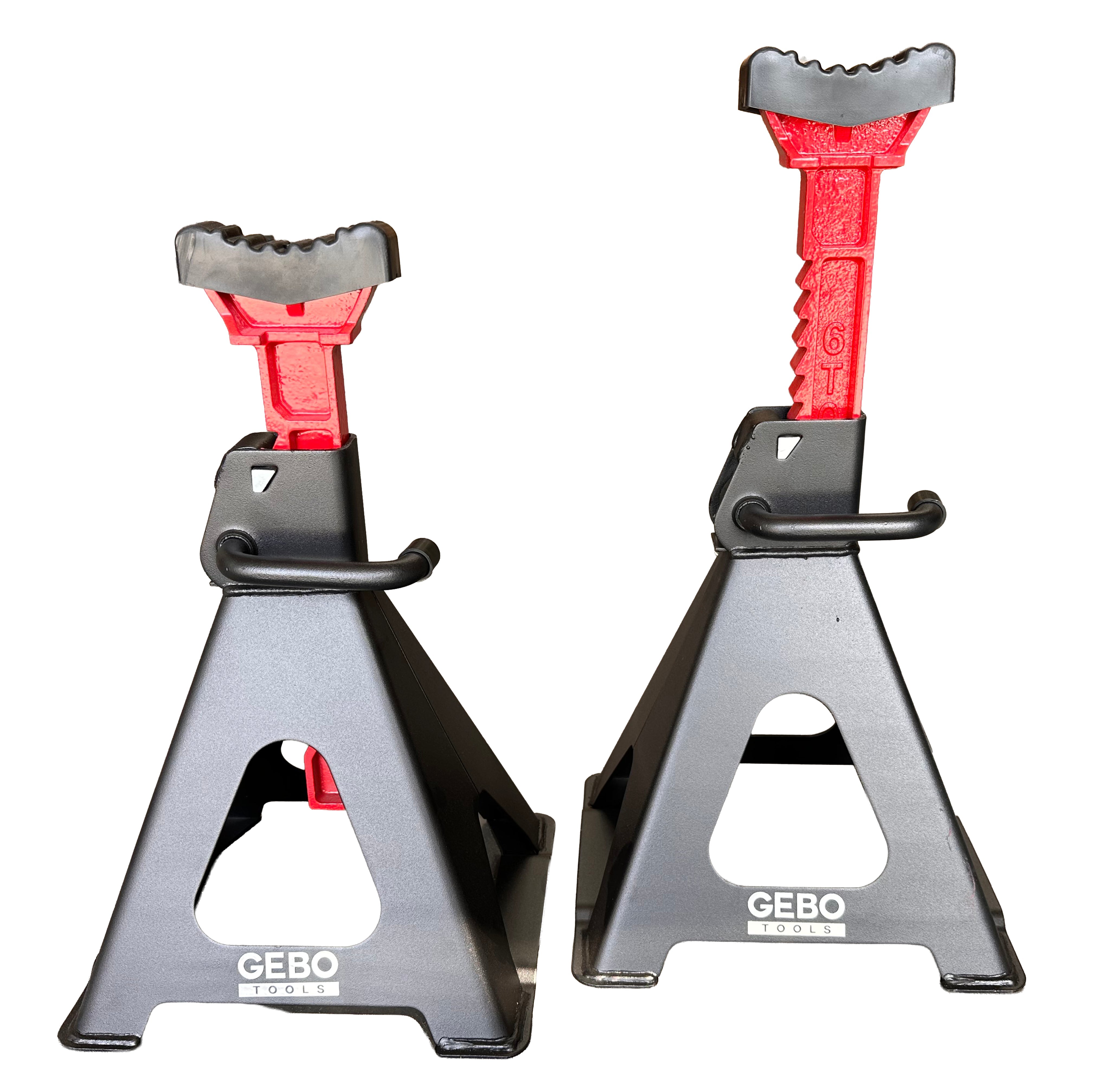 Set di 2 cavalletti auto, cavalletti per carrozzeria, capacità 6 t, altezza regolabile, coppia di cavalletti per auto, supporti per assale con leva di sicurezza, cavalletti da sostegno officina, fai da te, domestico, garage, moto, 39-60 cm Gebo Tools