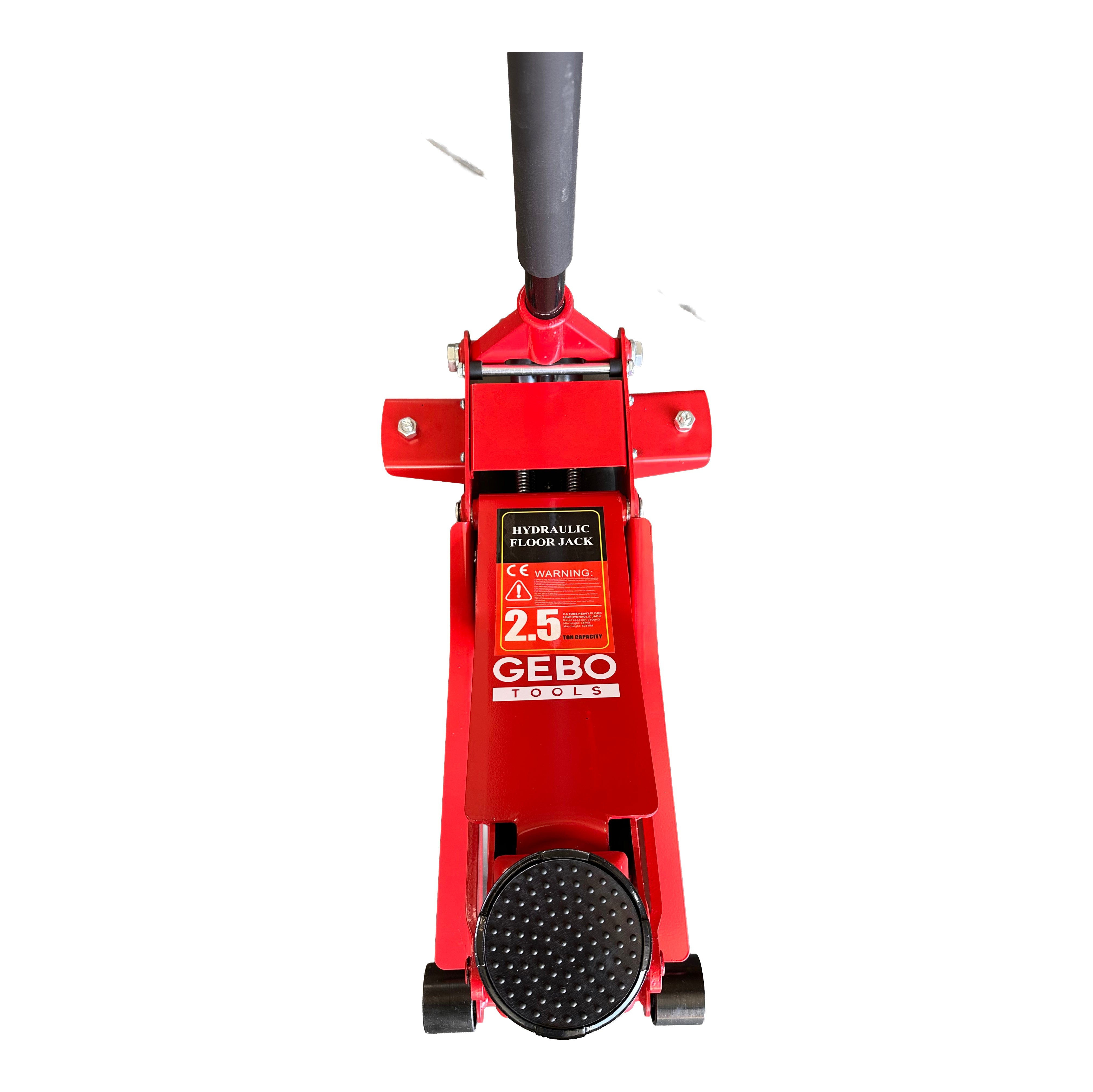 Cric idraulico 2,5t ribassato – sollevatore per auto con ruote orientabili a doppio cilindro, Gebo Tools