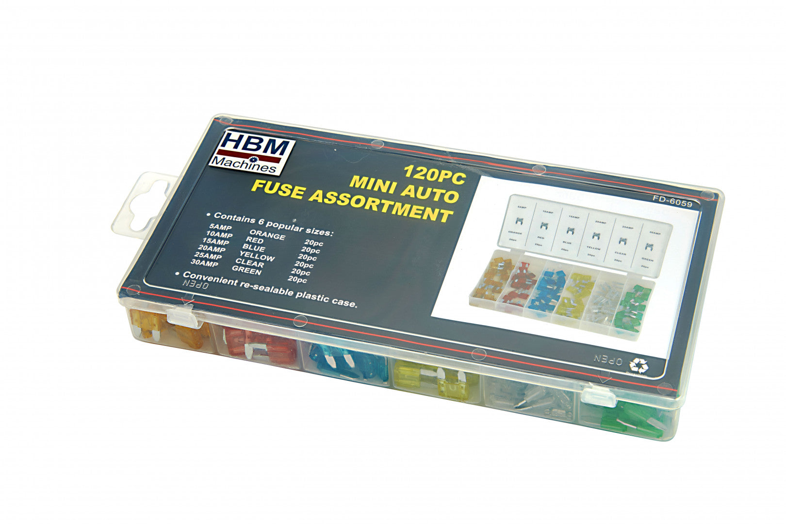 Kit di mini fusibili di ricambio per auto, kit assortito di fusibili a lama per veicoli RV SUV, moto, camion, barche, 5-30 A, 120 pezzi