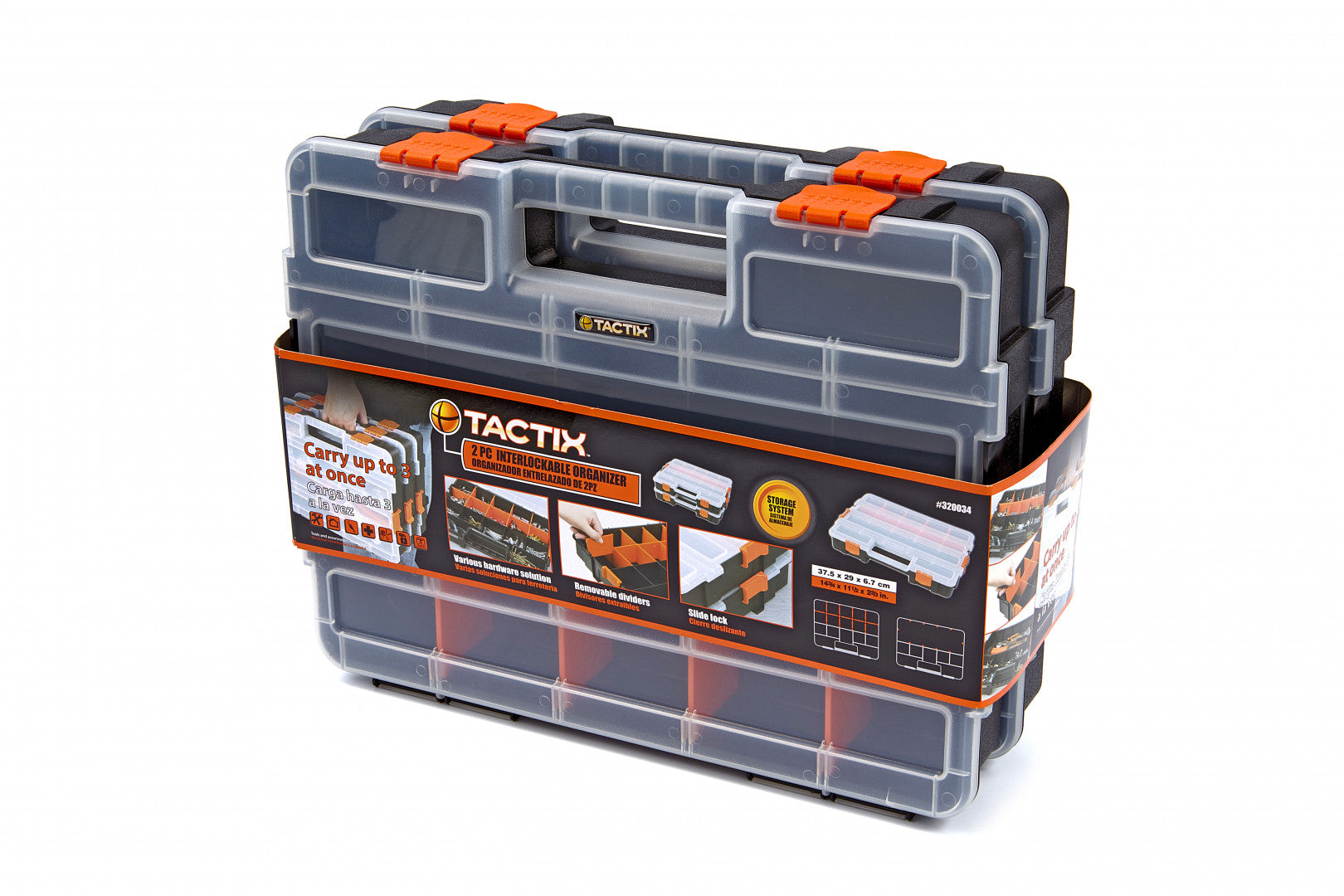 Valigetta in plastica portaminuteria doppia,organizer portautensili, 35.5x29x6.7 cm