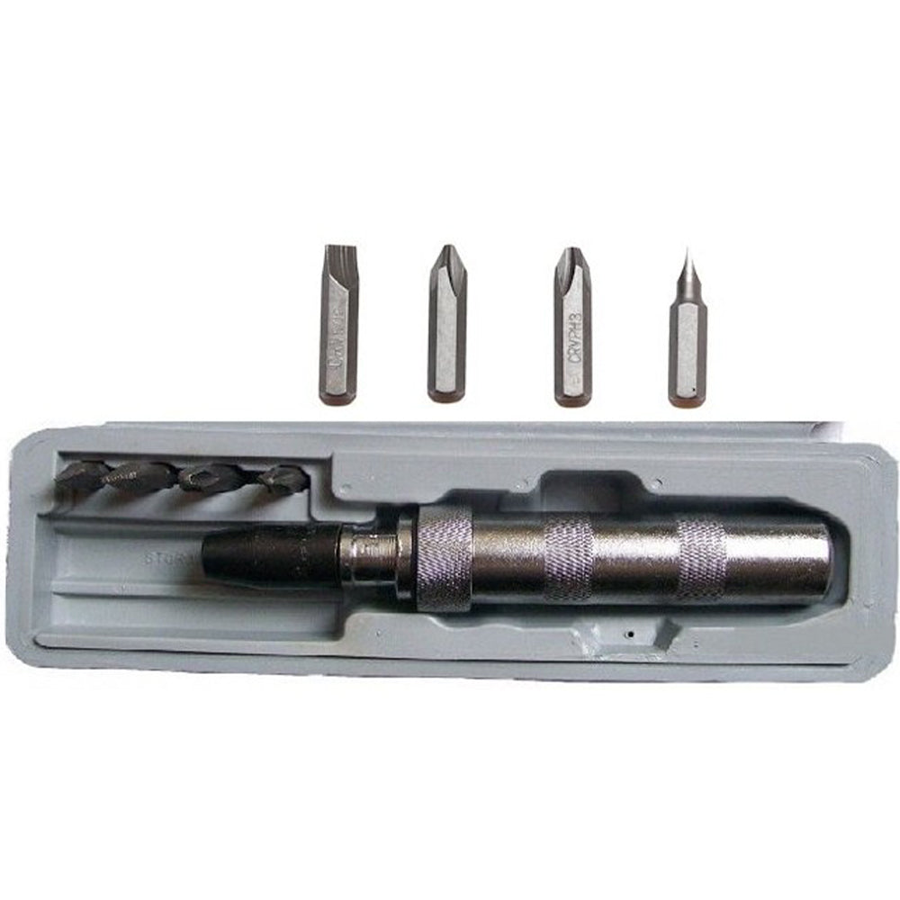5pz 1/2" Set di cacciavite a percussione con intaglio a croce, avvitatore ad impulsi, cacciavite ad impulsi, kit giravite a percussione-a impatto, impugnatura a mano, impugnatura per impieghi gravosi