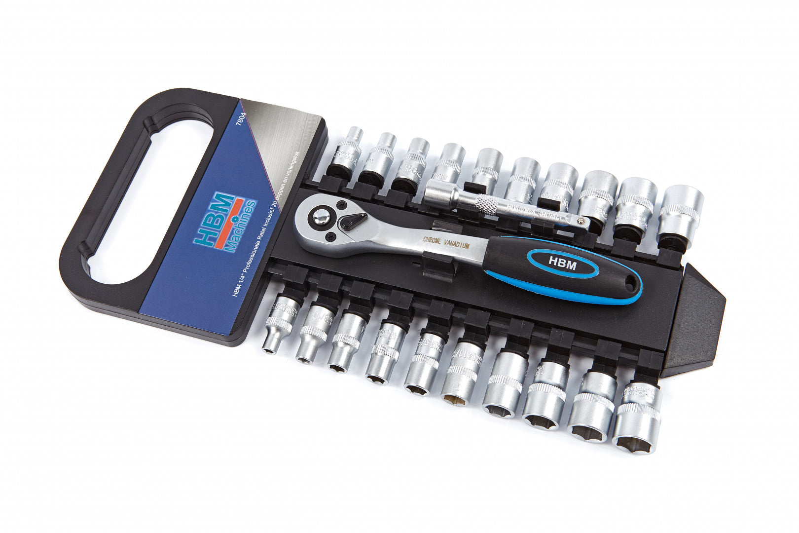 Set cricchetto chiave con bussole, set di chiavi a bussola con cricchetto da 1/4", 20 pezzi