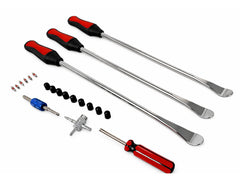 Leva a cucchiaio in acciaio kit, leva di montaggio per pneumatici, set leve smontagomme con 3 cerchioni protettivi, per cambio dei pneumatici moto e biciclette, 22 pezzi Gebo Tools