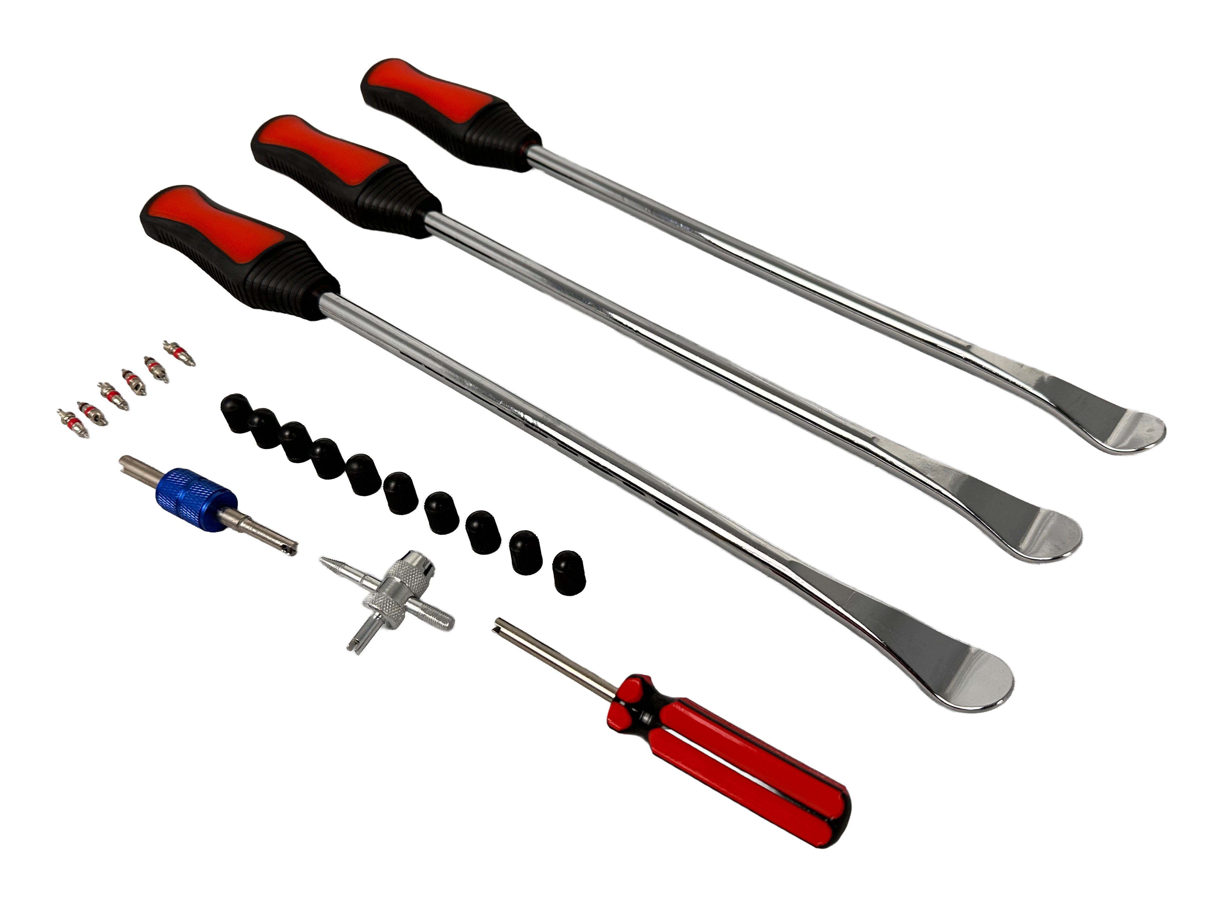 Leva a cucchiaio in acciaio kit, leva di montaggio per pneumatici, set leve smontagomme con 3 cerchioni protettivi, per cambio dei pneumatici moto e biciclette, 22 pezzi Gebo Tools