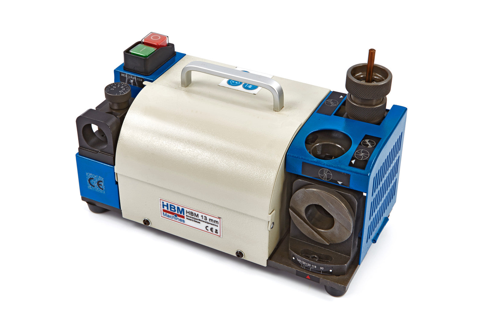 Affilatrice per punte da trapano, affilatrice per punte da trapano da 2-13 mm, angolo di rilievo del labbro e angolo di 90°-140°, affilapunte portatile con 11 pinze, ruota CBN, modello 2