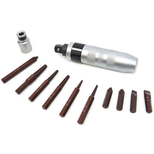 13pz 1/2" Set di cacciavite a percussione con intaglio a croce, avvitatore ad impulsi, cacciavite ad impulsi, kit giravite a percussione-a impatto, impugnatura a mano, impugnatura per impieghi gravosi
