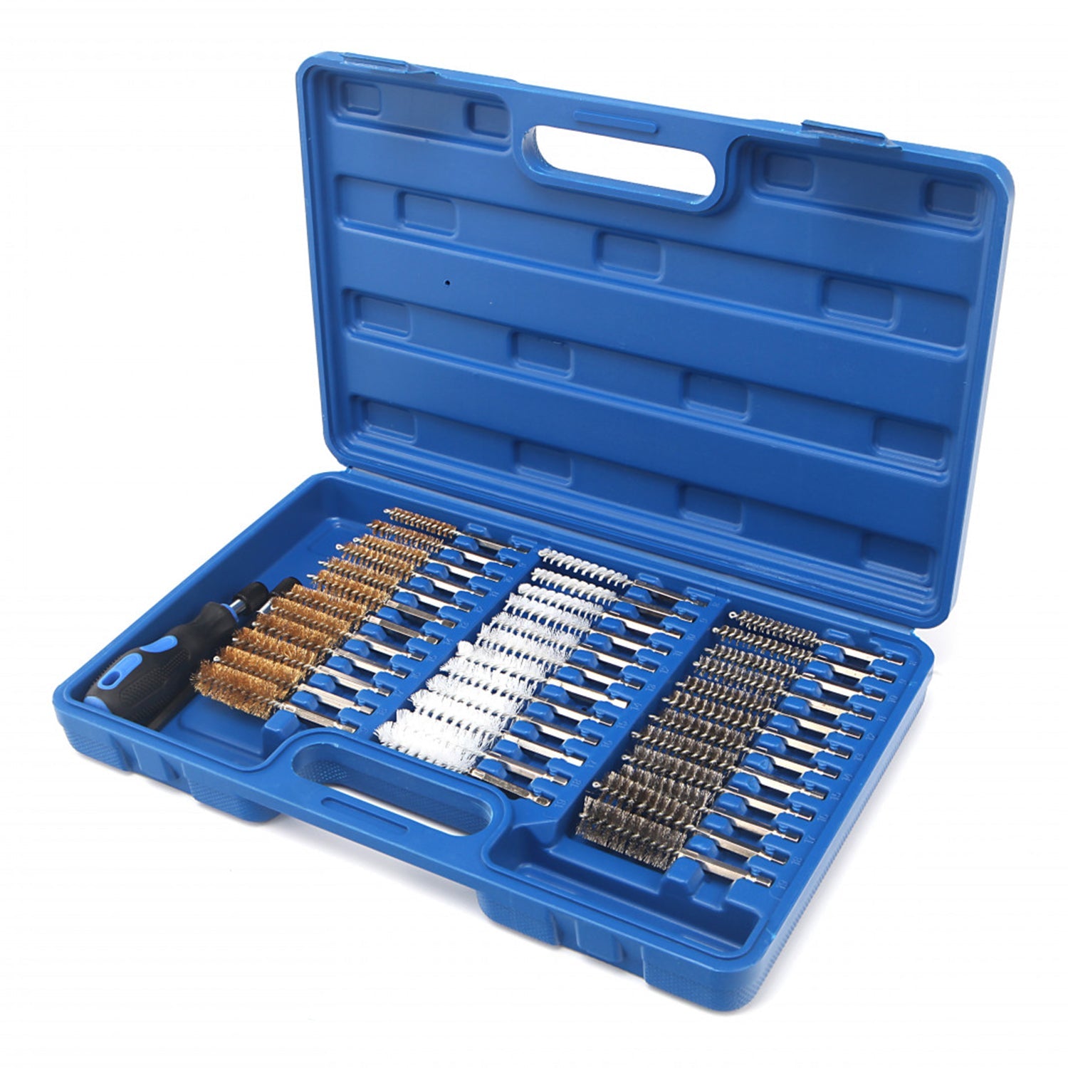 36 pezzi set spazzole per pulizia tubi, 3 materiali acciaio ottone, nylon, filo metallico, con asta 150mm, per pulizia iniettori professionale rimozione ruggine e lucidatura , kit spazzole per la pulizia della sede degli iniettori
