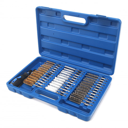 36 pezzi set spazzole per pulizia tubi, 3 materiali acciaio ottone, nylon, filo metallico, con asta 150mm, per pulizia iniettori professionale rimozione ruggine e lucidatura , kit spazzole per la pulizia della sede degli iniettori