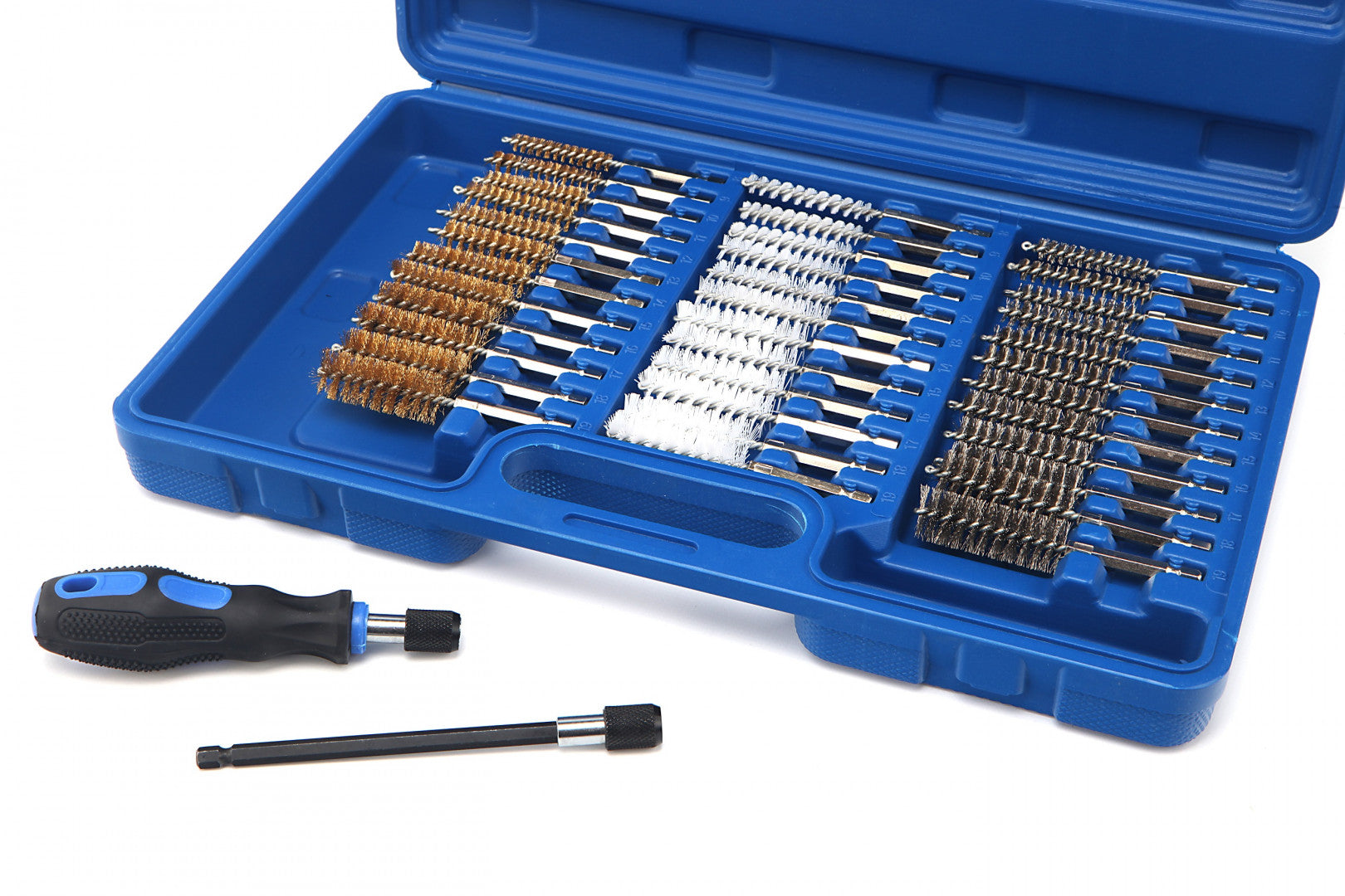 36 pezzi set spazzole per pulizia tubi, 3 materiali acciaio ottone, nylon, filo metallico, con asta 150mm, per pulizia iniettori professionale rimozione ruggine e lucidatura , kit spazzole per la pulizia della sede degli iniettori