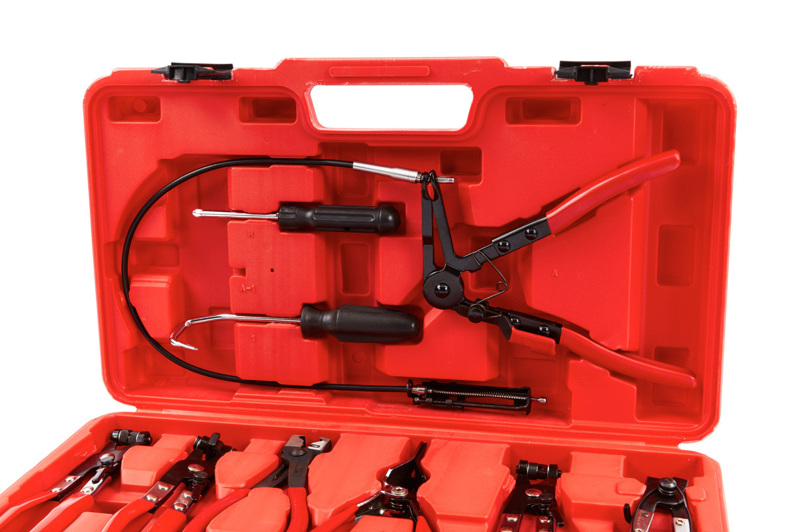 Pinza fascette auto, set di pinze per fascette stringitubo per riparazione auto, kit pinze per fascette e morsetti impianti auto 9 pz c/valigetta plastica