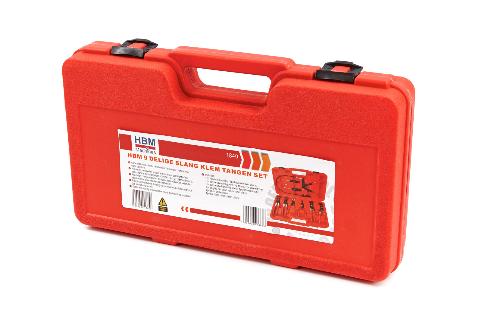 Pinza fascette auto, set di pinze per fascette stringitubo per riparazione auto, kit pinze per fascette e morsetti impianti auto 9 pz c/valigetta plastica