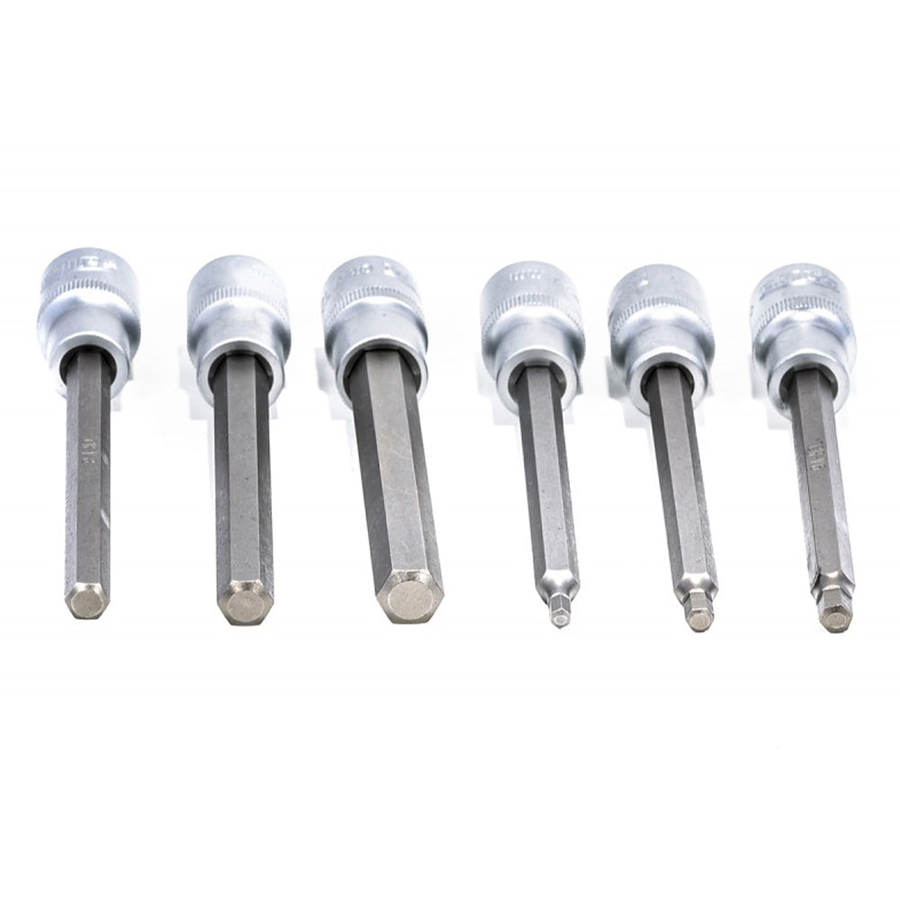 Set di bussole esagonali 1/2" e set di bit CR-V, lunghi e corti, H4-H12, 12 pezzi