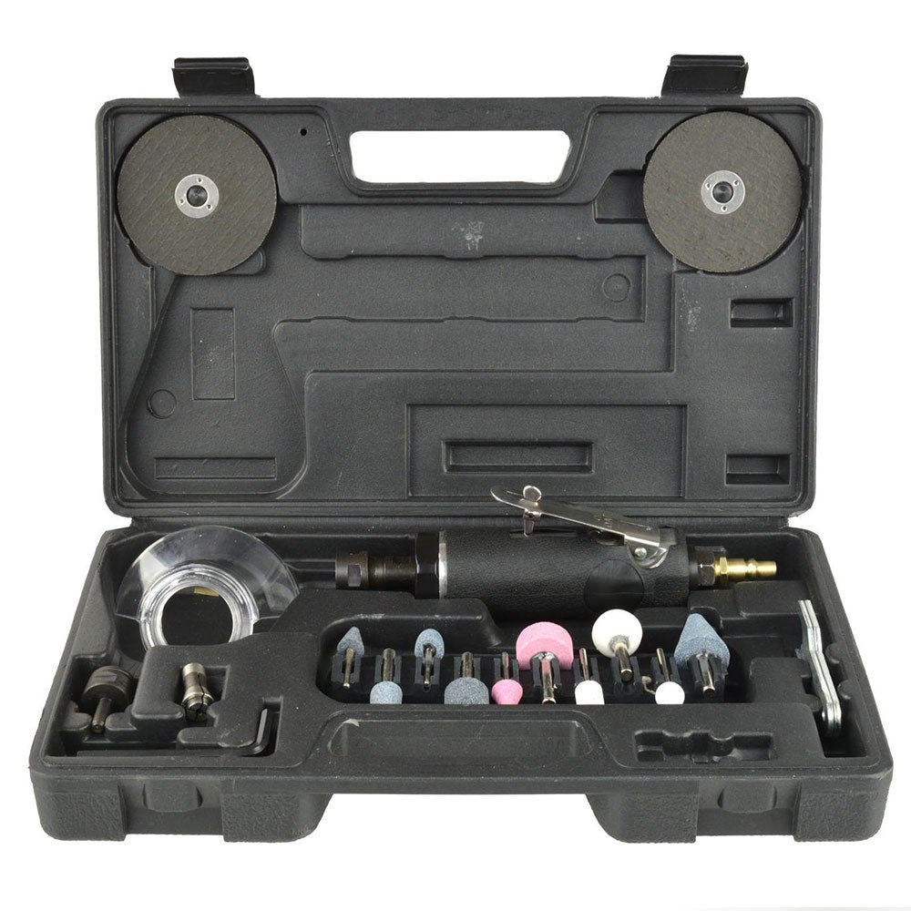 Kit per smerigliatrice pneumatica, mini smerigliatrice dritta per riparazione pneumatici e altre applicazioni, con accessori, 10 pezzi
