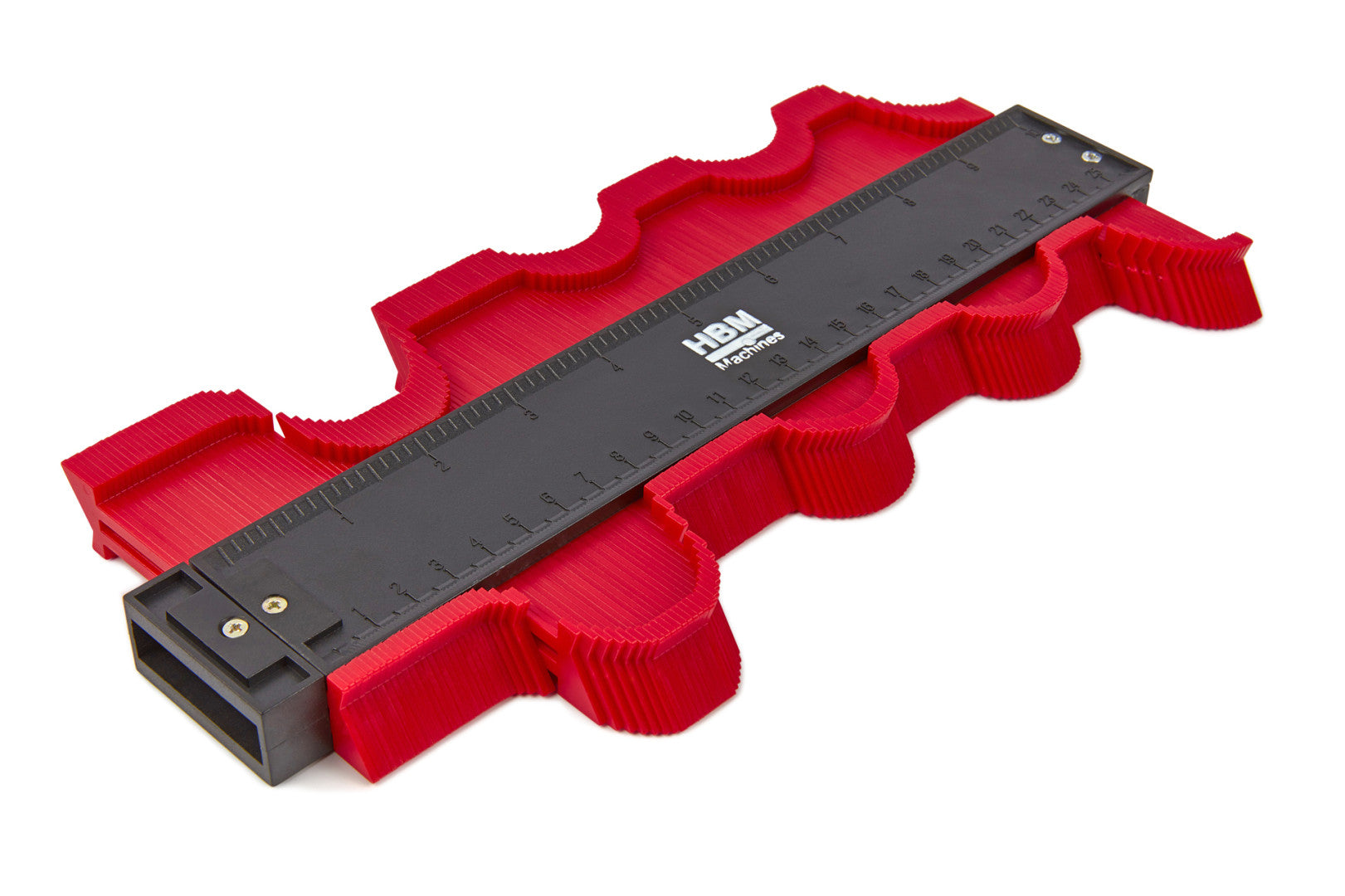 Calibro per contorni, 285 × 100 × 20 mm, stencil universale, duplicatore di profili per copiare forme irregolari con precisione, per facilitare il trasferimento di contorni, con scala graduata e supporto magnetico, per posa a pavimento