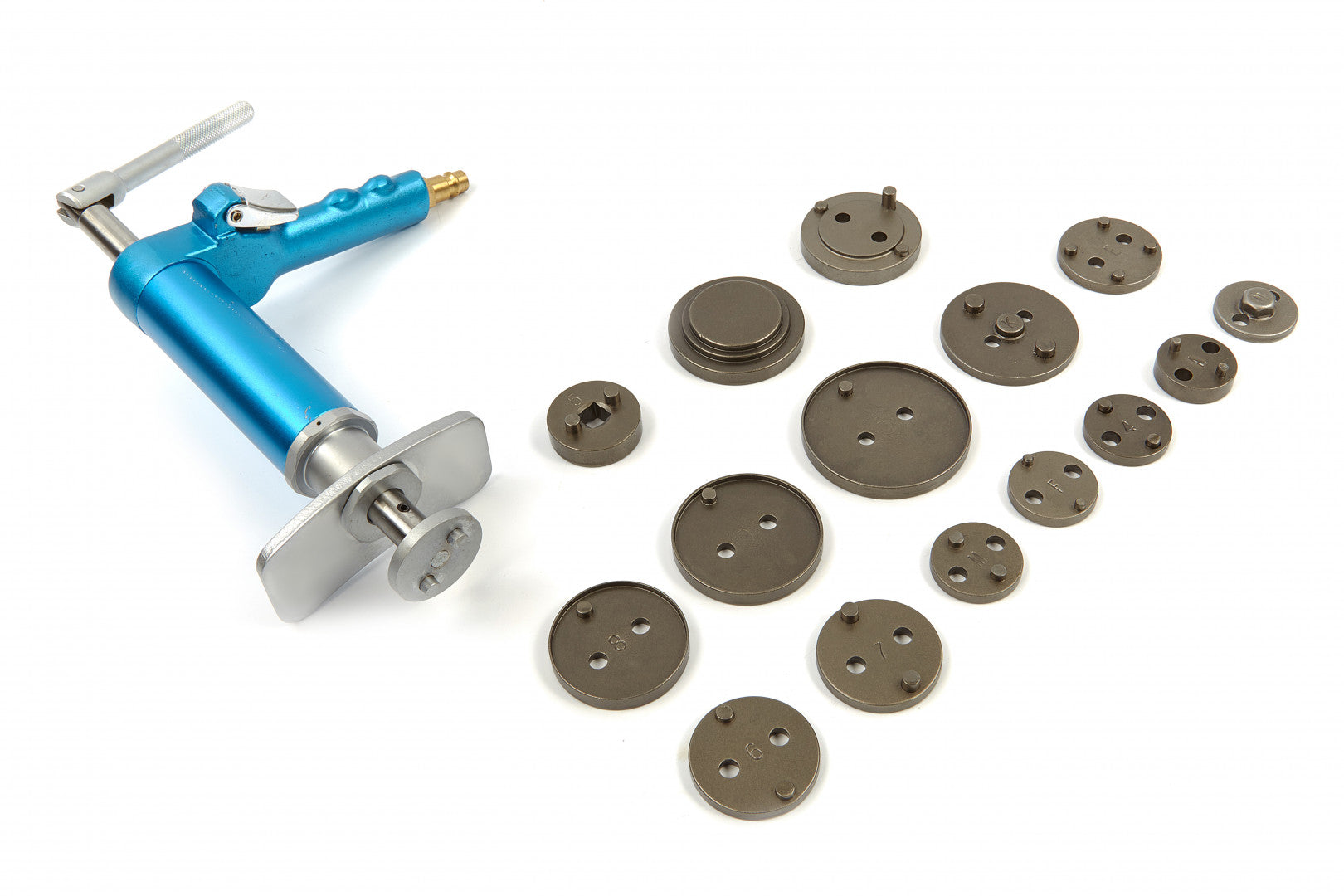 Pressa pneumatica per pistoncini freni ,kit 16 pezzi