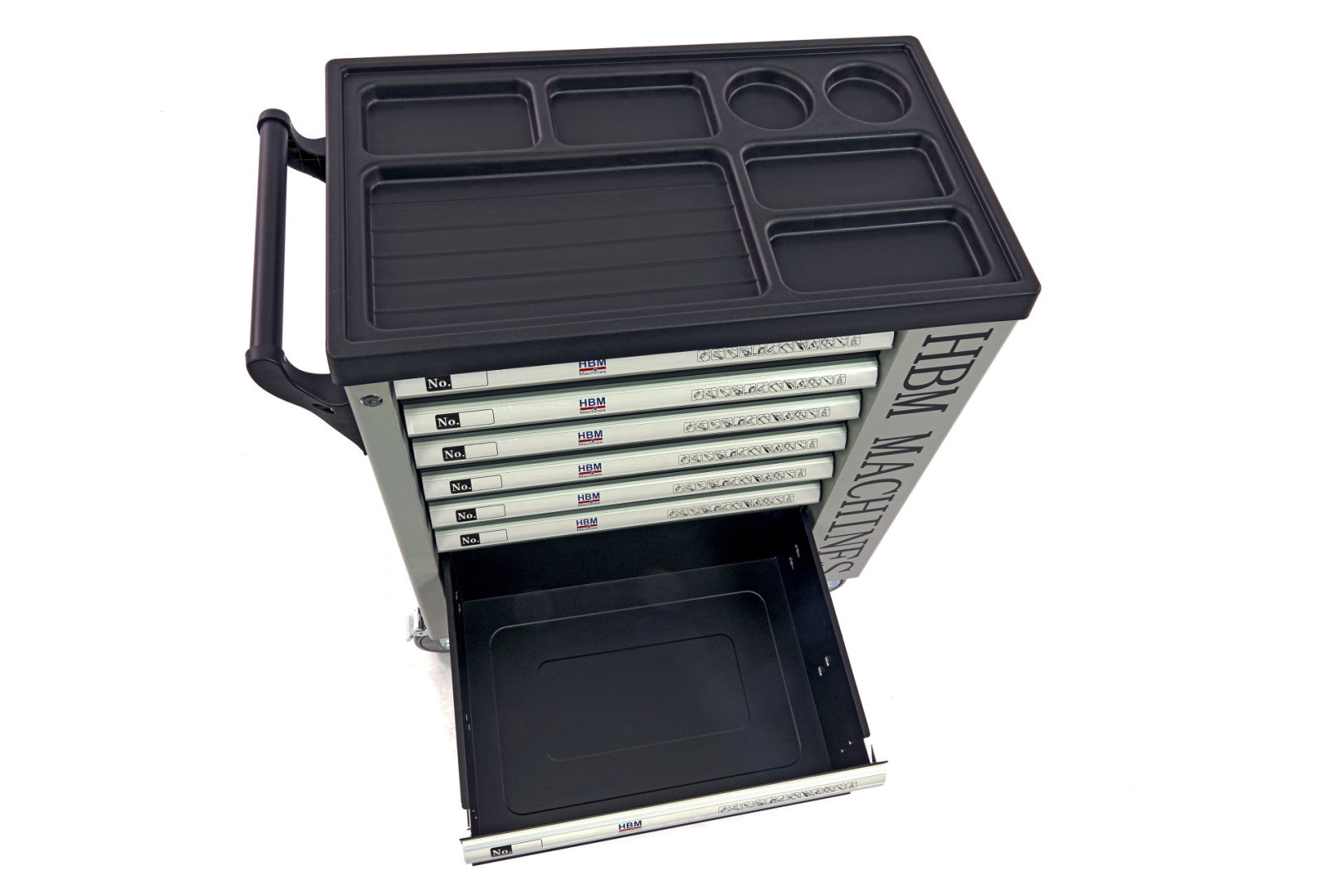 Carrello completo di attrezzi set 245 pezzi con 7 cassetti 6 scomparti e ruote da officina Carbon premium Olanda