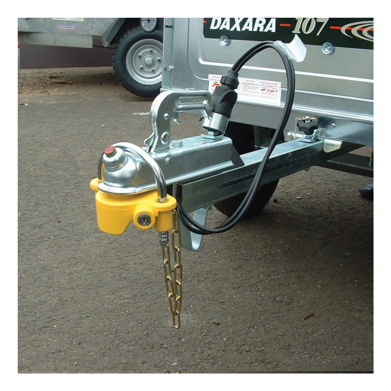 Lucchetto antifurto per blocco rimorchio-gancio traino per caravan camper roulotte 2 chiavi facile da montare giallo