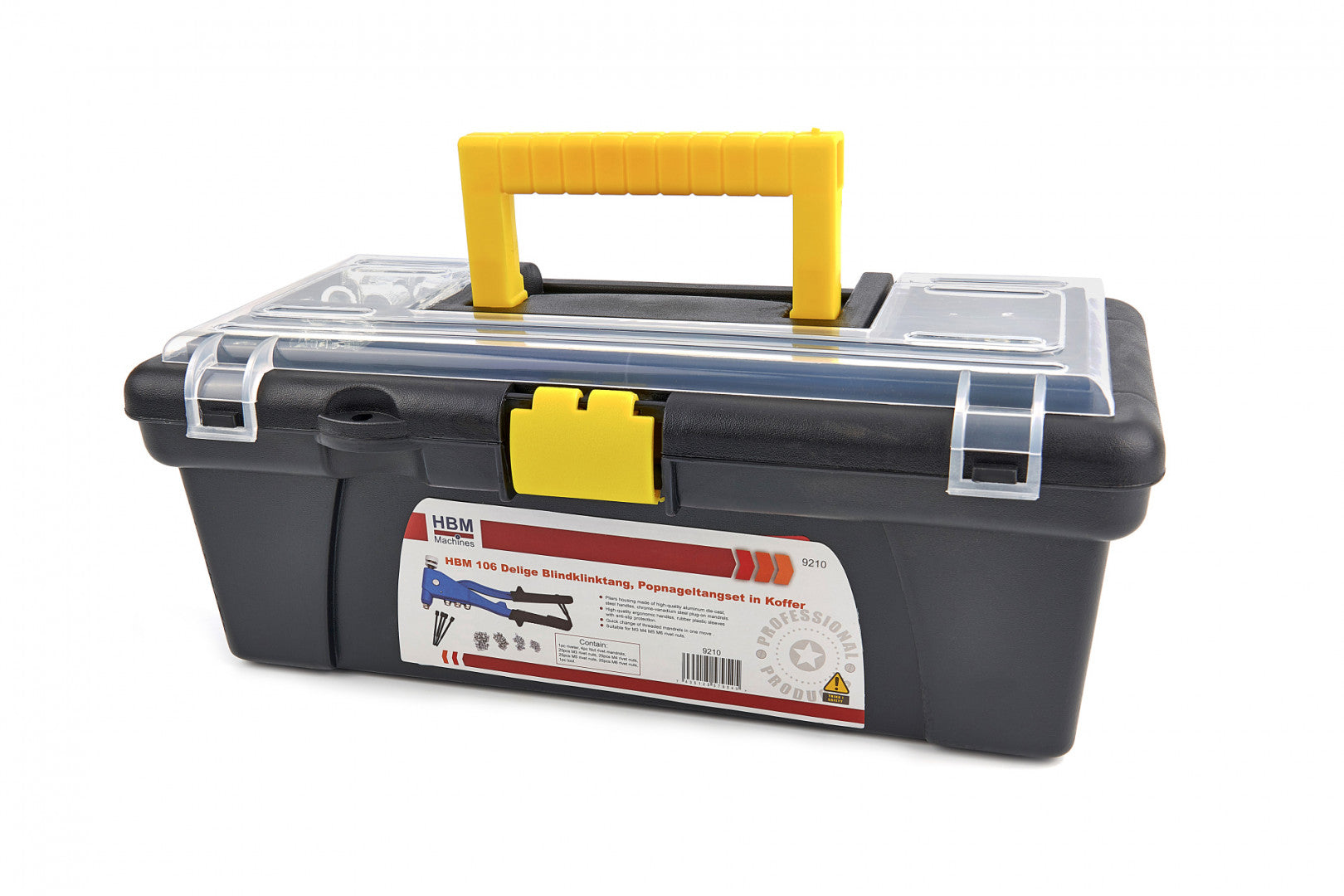 Rivettatrice a mano per inserti filettati M3-M6, rivettatrice manuale, set con 100 dadi per rivetti, Hbm Machines Olanda