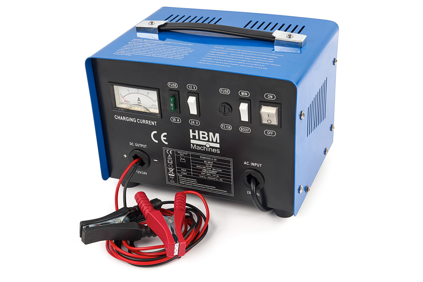 Caricabatterie per auto 12–24 V 92–210 Ah, mantenitore di carica con protezione da sovraccarico e compensazione termica, per tutti i tipi di batterie presenti sul mercato, piombo, gel o liquide, marca Hbm