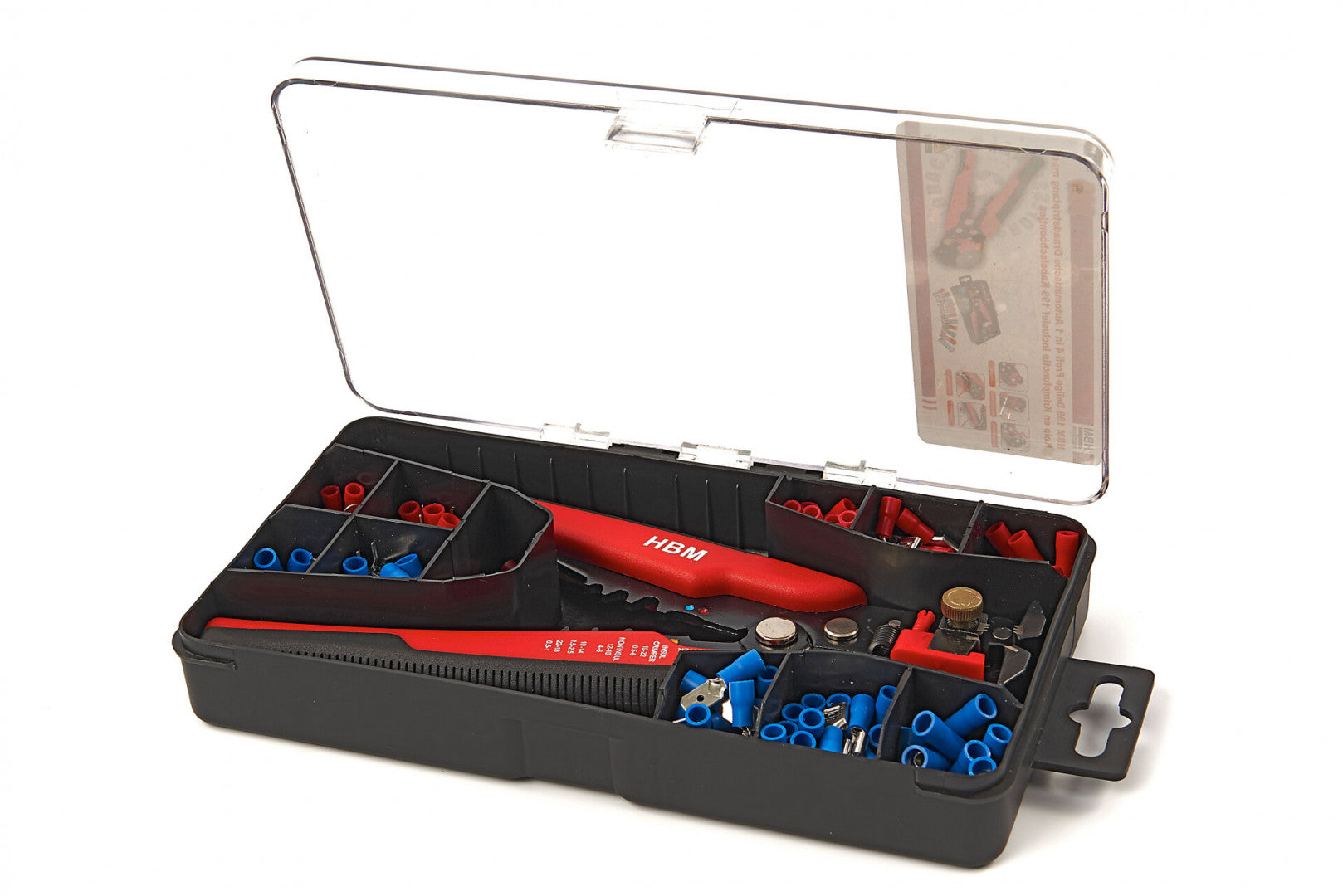 Pinza crimpatrice, pass through multifunzione spelafili per cavo rete, strumento crimpatura con 199pz connettori e coperture di protezione tester custodia