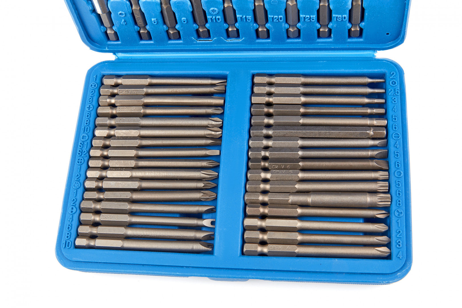 Set da 50 pezzi con punte-inserti per avvitatore e trapano e bussole esagonali, in acciaio Cr-V, HBM Machines Olanda