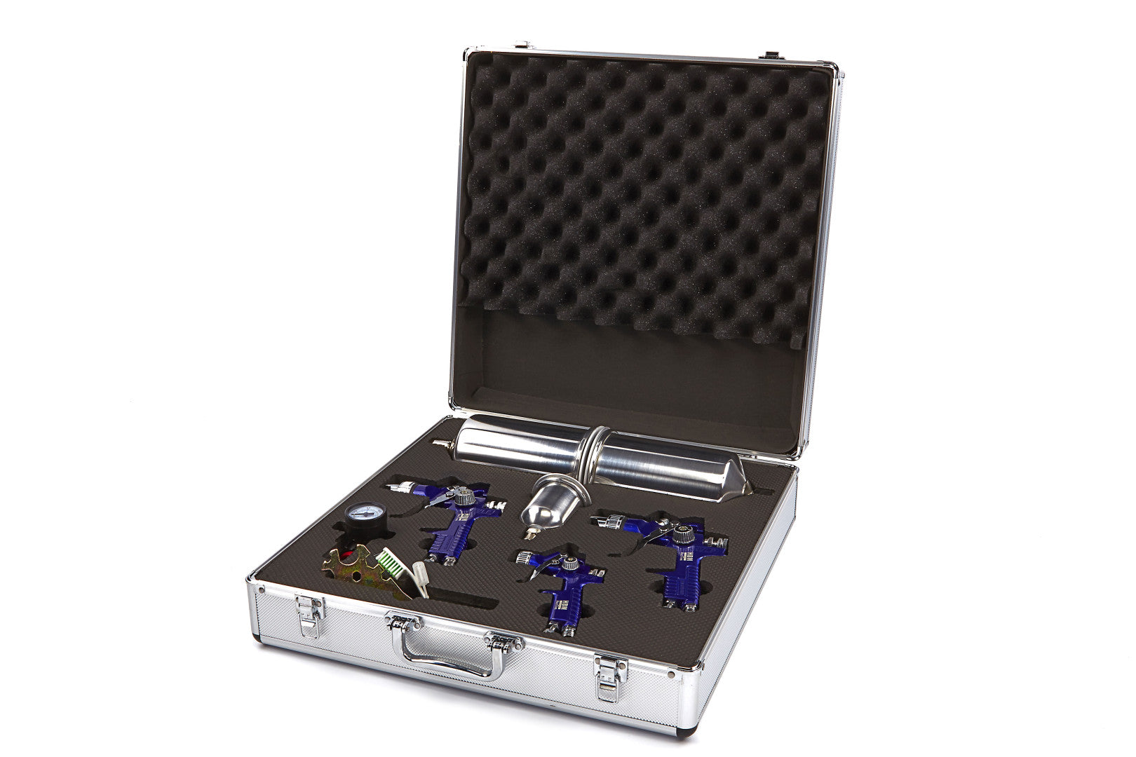 Pistola verniciatura professionale, pistola a spruzzo ad alta efficienza buona atomizzazione, set pistola da spruzzo 3 ugelli 0,8mm, 1,4mm 1,7mm