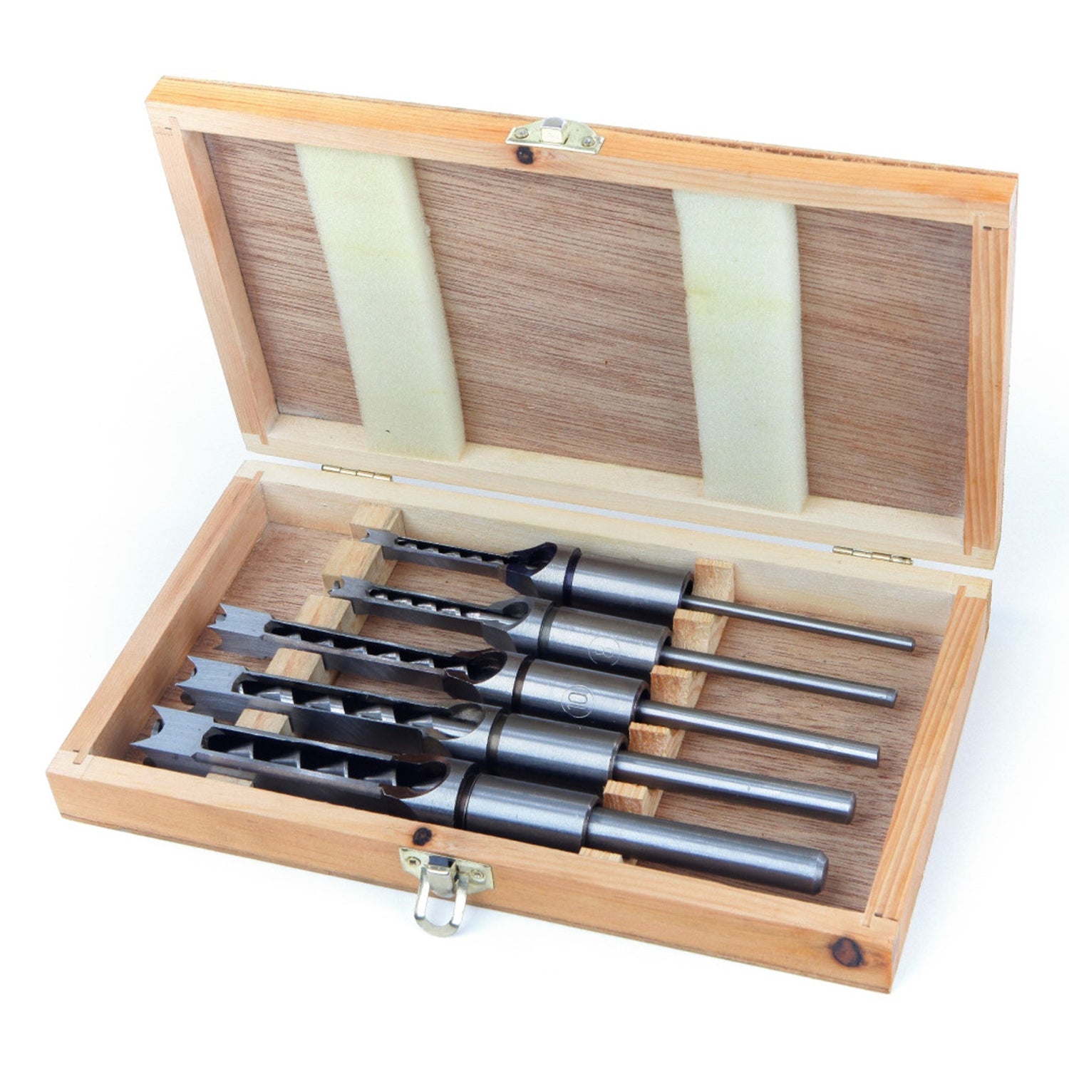 Set punte da trapano foro quadrato, set punte a scalpello per mortasatrice per lavorazione del legno, 5 dimensioni, scalpelli per fori quadrati, set di utensili in acciaio cavo, HBM Machines Olanda