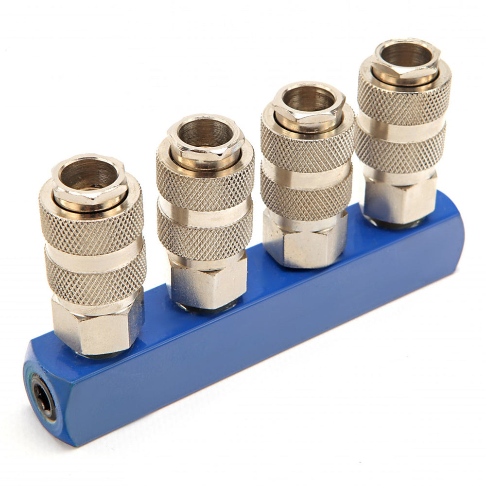 Collettore aria compressa, splitter linea a 4 vie, connettore rapido a 4, 1/4'', accoppiatore tubo di alta qualità, raccordi pneumatici